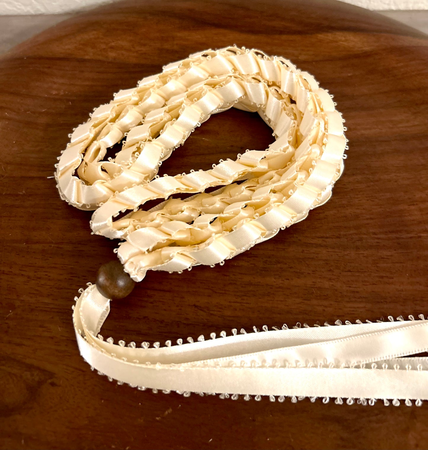Single Strand 1 Color Tone Ribbon Lei with Signature look Bead Attachment (Assorted Colors Available)