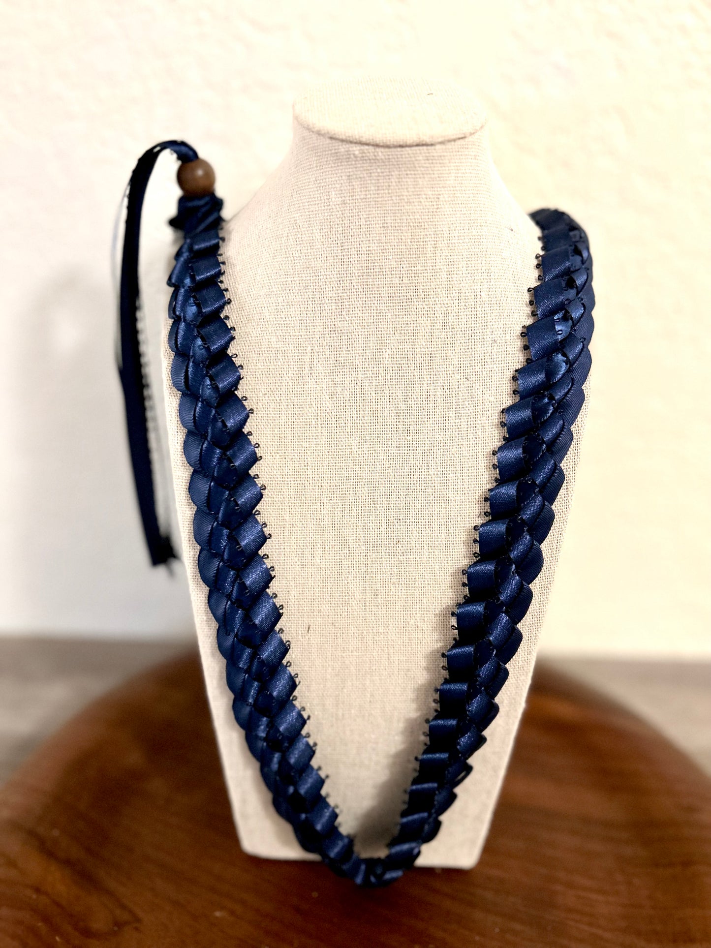 Single Strand 1 Color Tone Ribbon Lei with Signature look Bead Attachment (Assorted Colors Available)