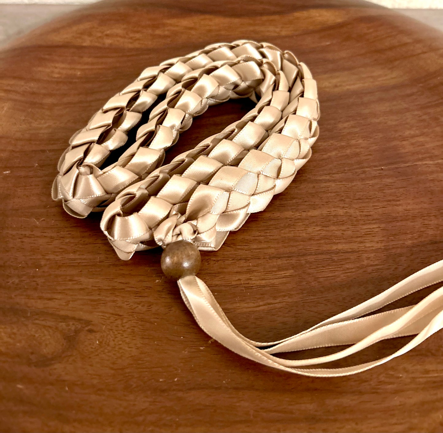 Single Strand 1 Color Tone Ribbon Lei with Signature look Bead Attachment (Assorted Colors Available)