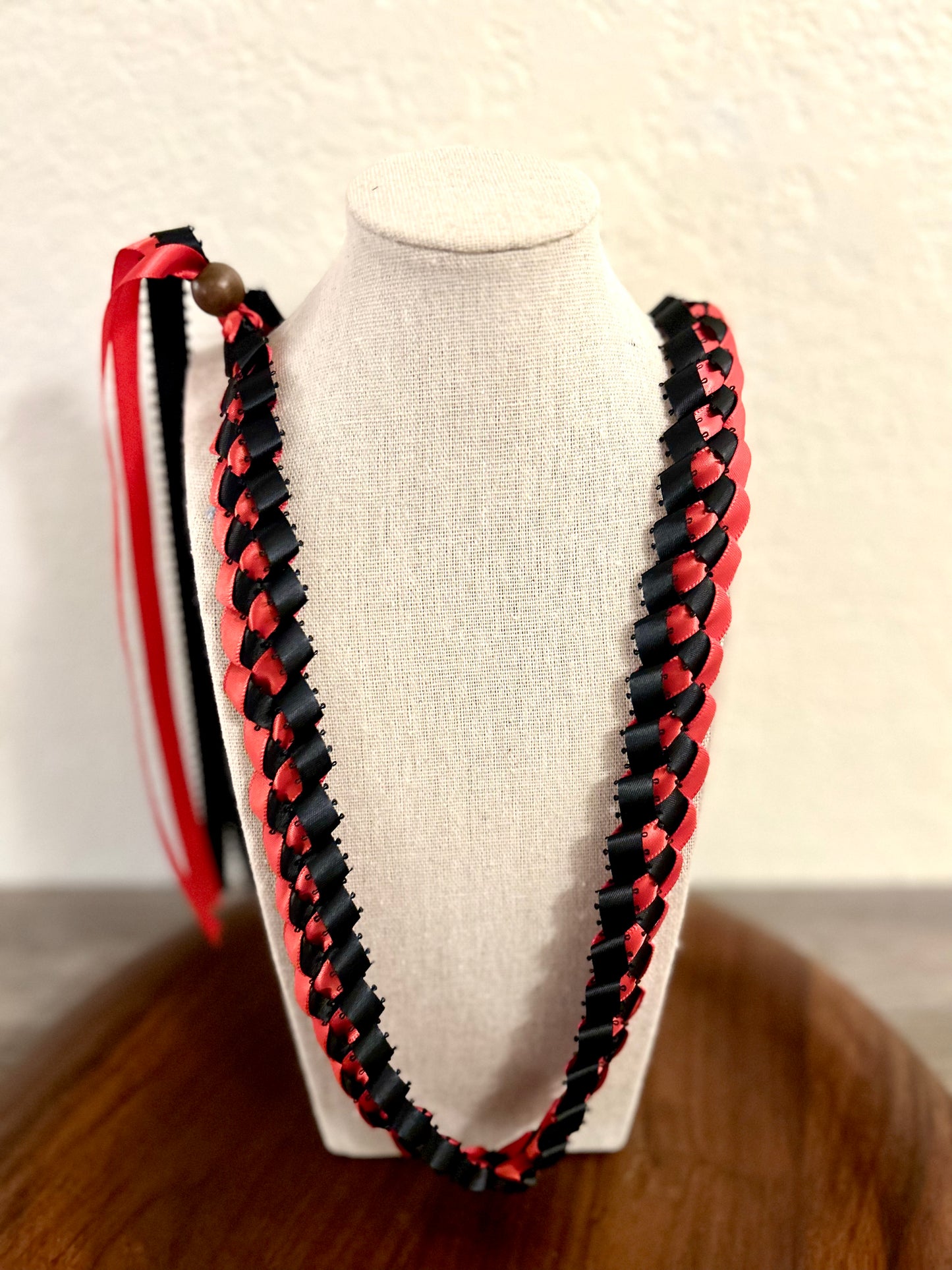 Single Strand 2 Color Tone Ribbon Lei with Signature look Bead Attachment (Assorted Colors Available)