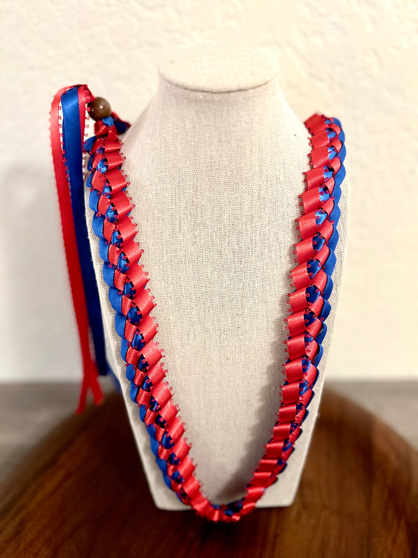 Single Strand 2 Color Tone Ribbon Lei with Signature look Bead Attachment (Assorted Colors Available)