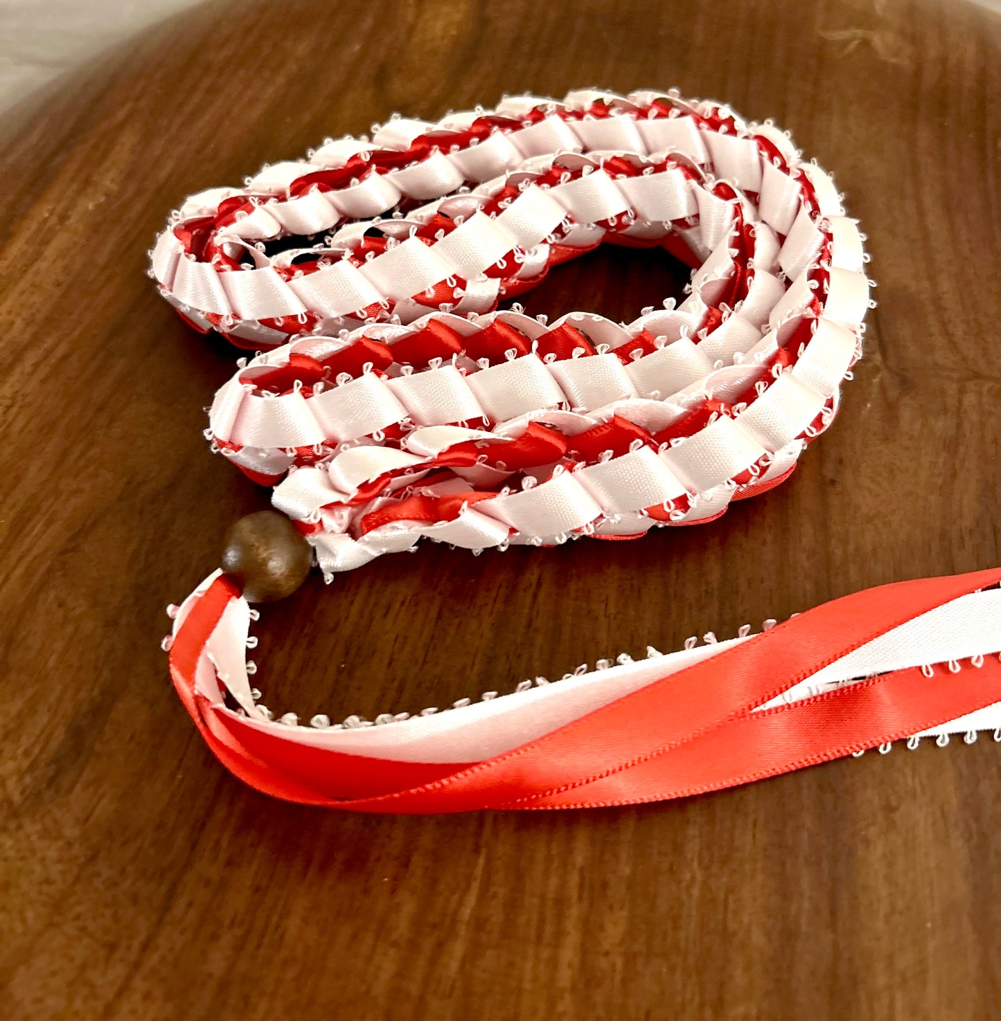 Single Strand 2 Color Tone Ribbon Lei with Signature look Bead Attachment (Assorted Colors Available)