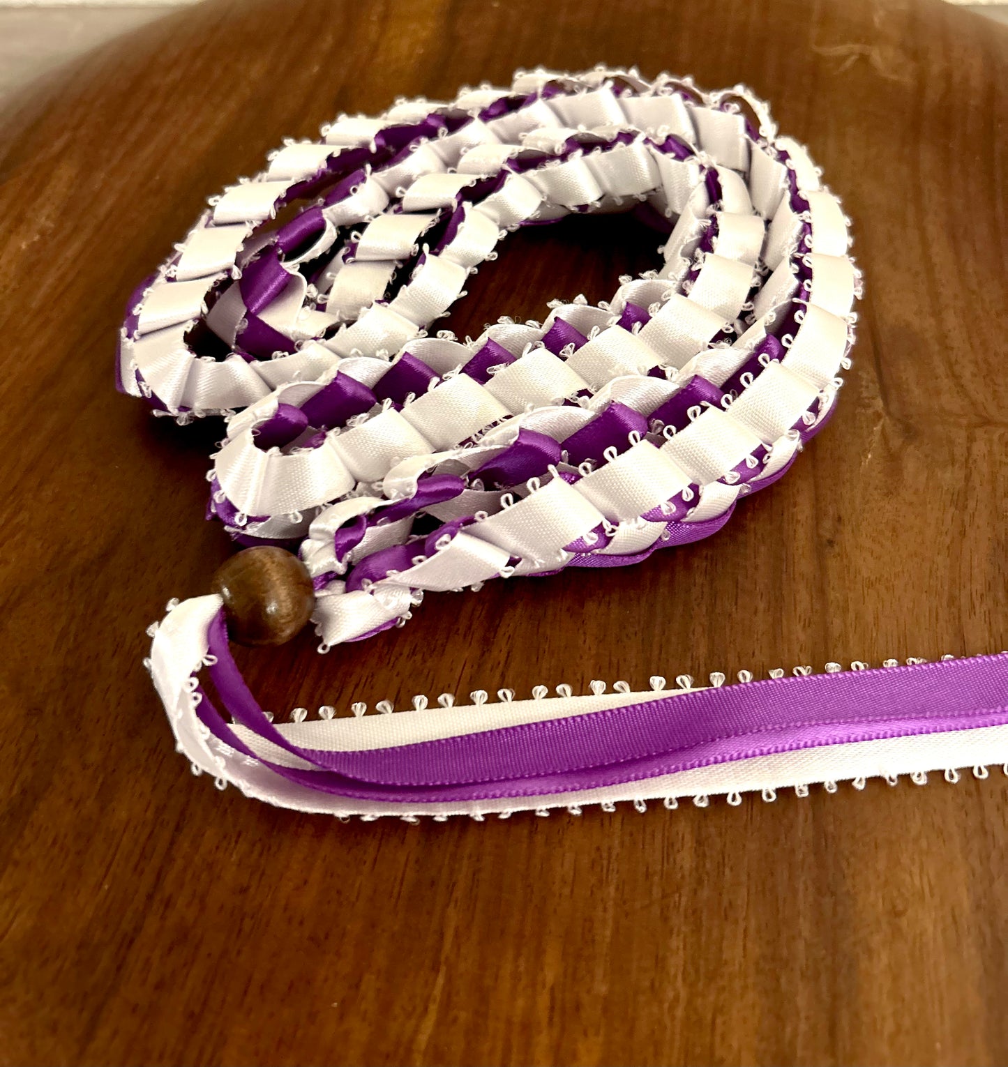 Single Strand 2 Color Tone Ribbon Lei with Signature look Bead Attachment (Assorted Colors Available)