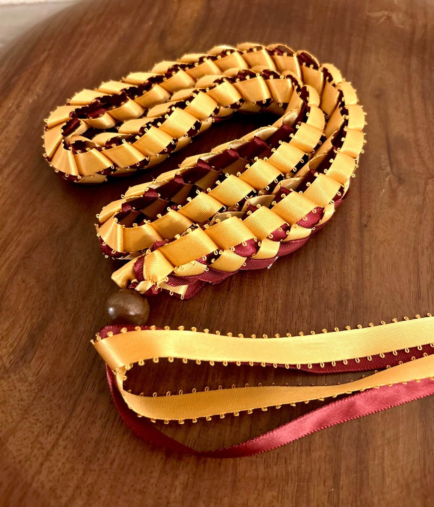 Single Strand 2 Color Tone Ribbon Lei with Signature look Bead Attachment (Assorted Colors Available)