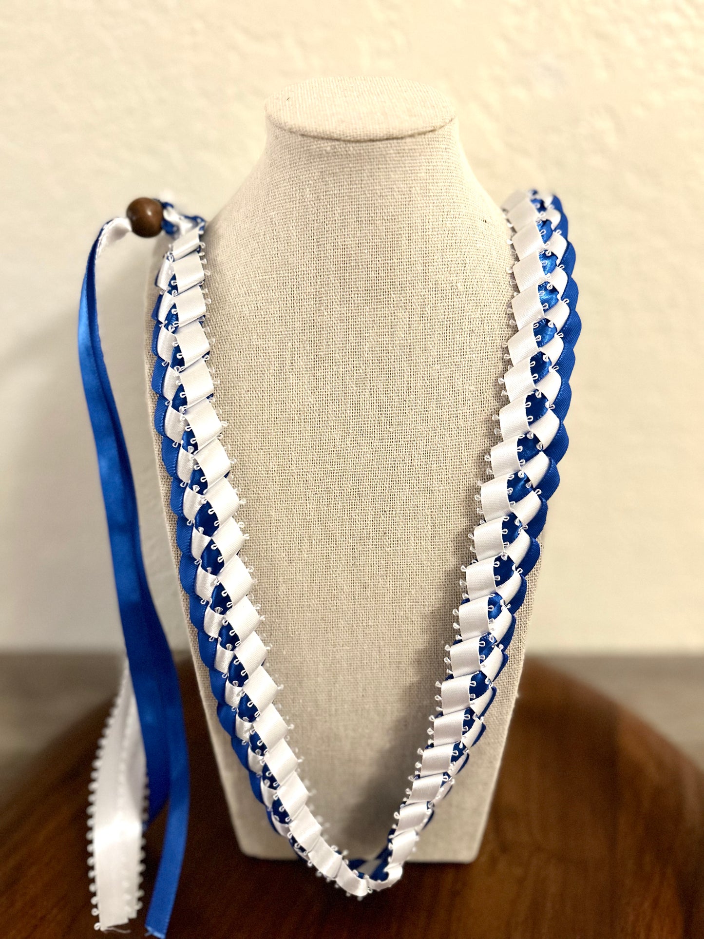 Single Strand 2 Color Tone Ribbon Lei with Signature look Bead Attachment (Assorted Colors Available)