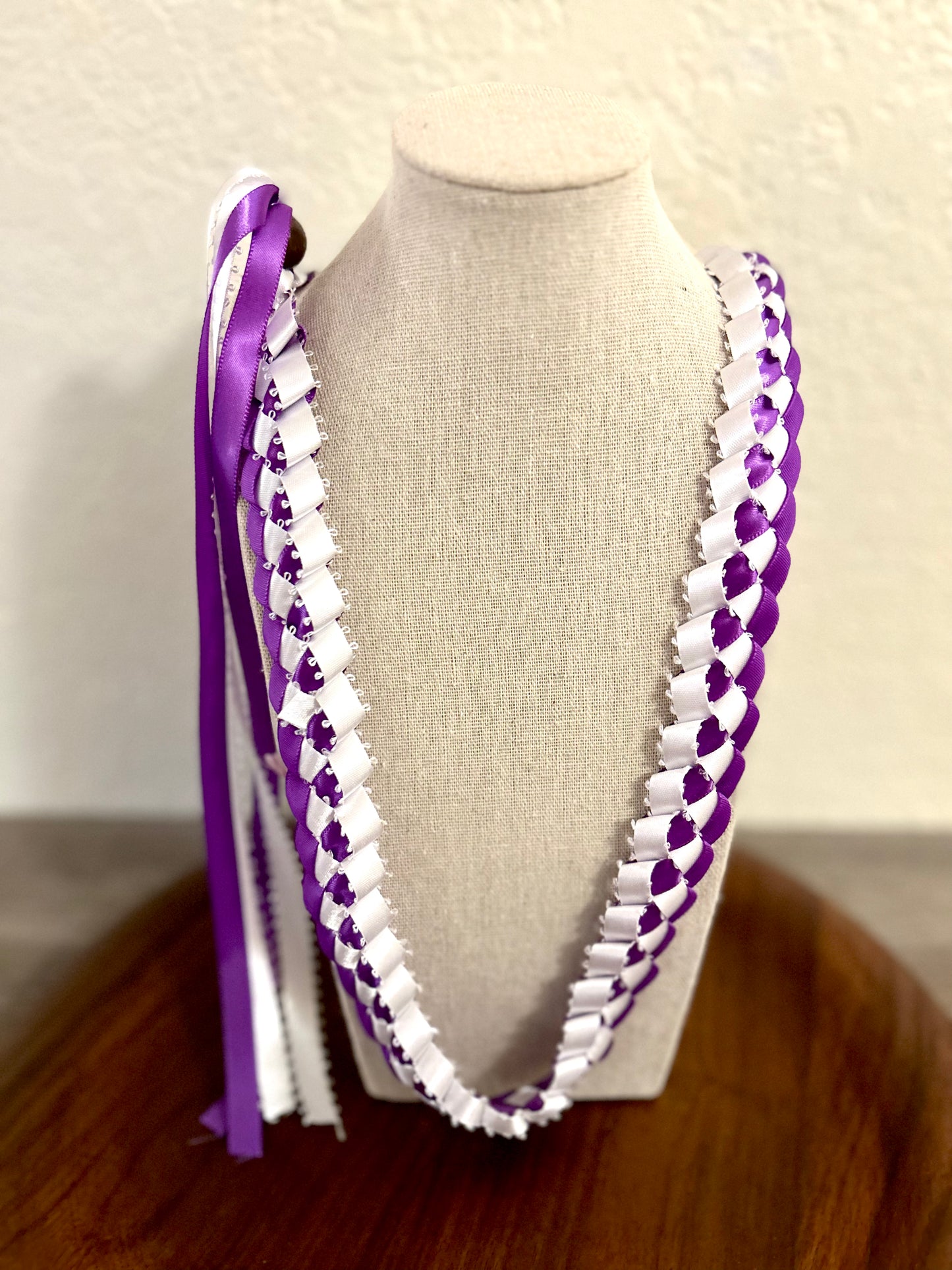 Single Strand 2 Color Tone Ribbon Lei with Signature look Bead Attachment (Assorted Colors Available)