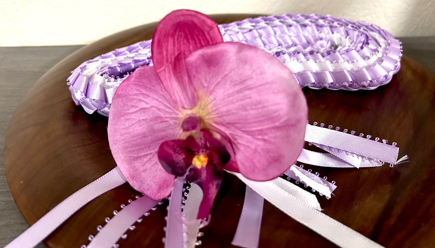 Orchid Triple Strand Lei