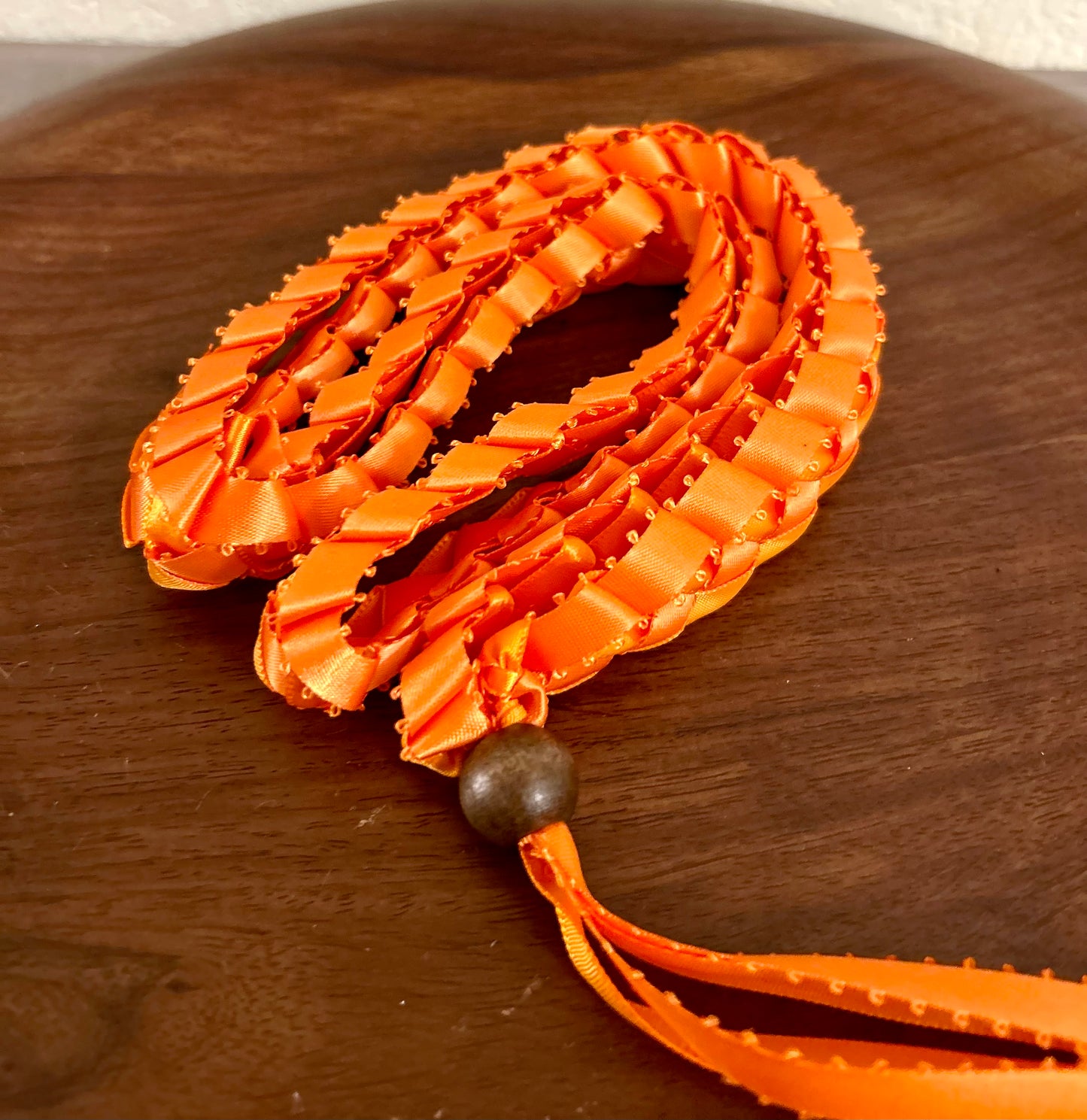 Single Strand 1 Color Tone Ribbon Lei with Signature look Bead Attachment (Assorted Colors Available)