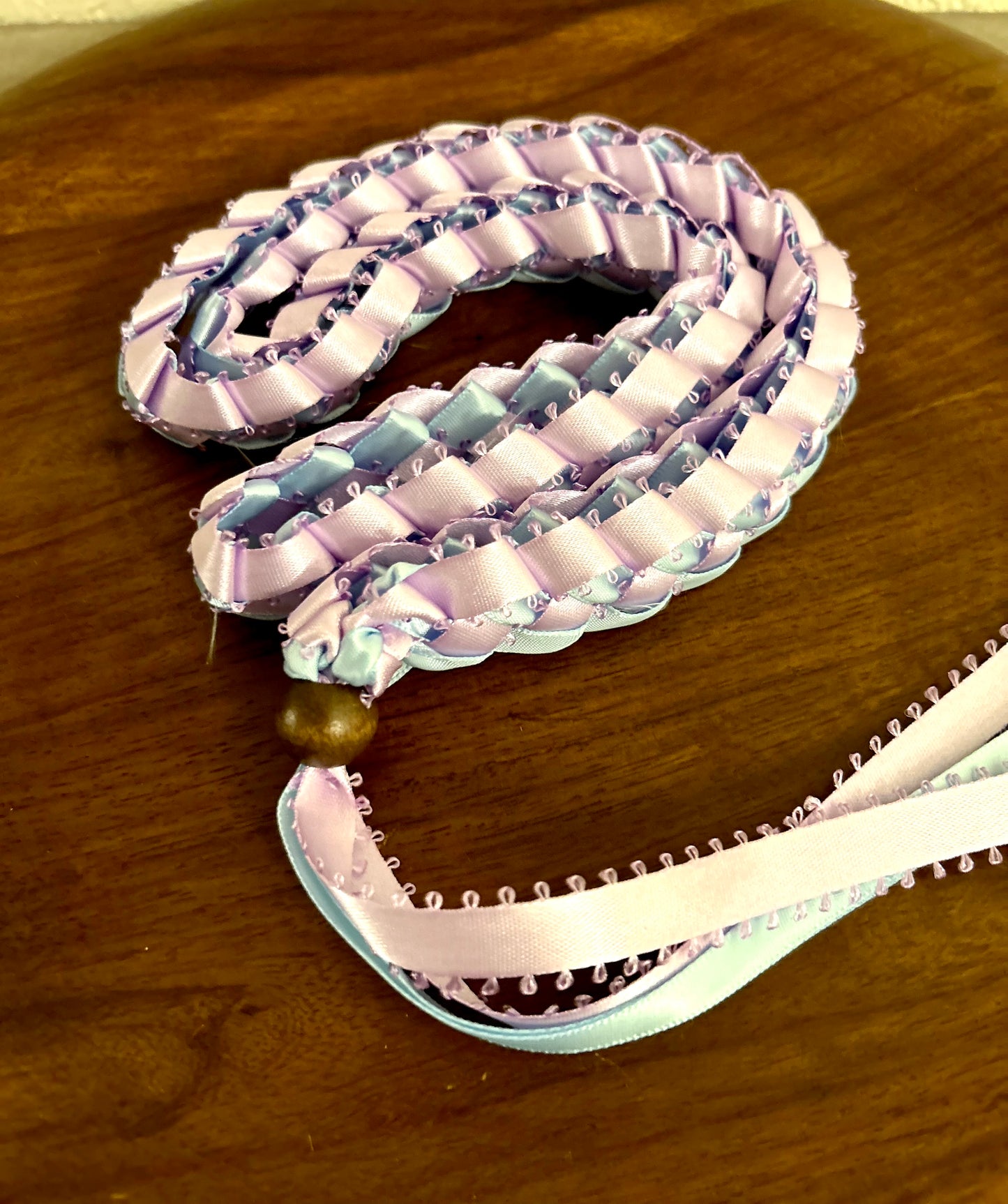 Single Strand 2 Color Tone Ribbon Lei with Signature look Bead Attachment (Assorted Colors Available)