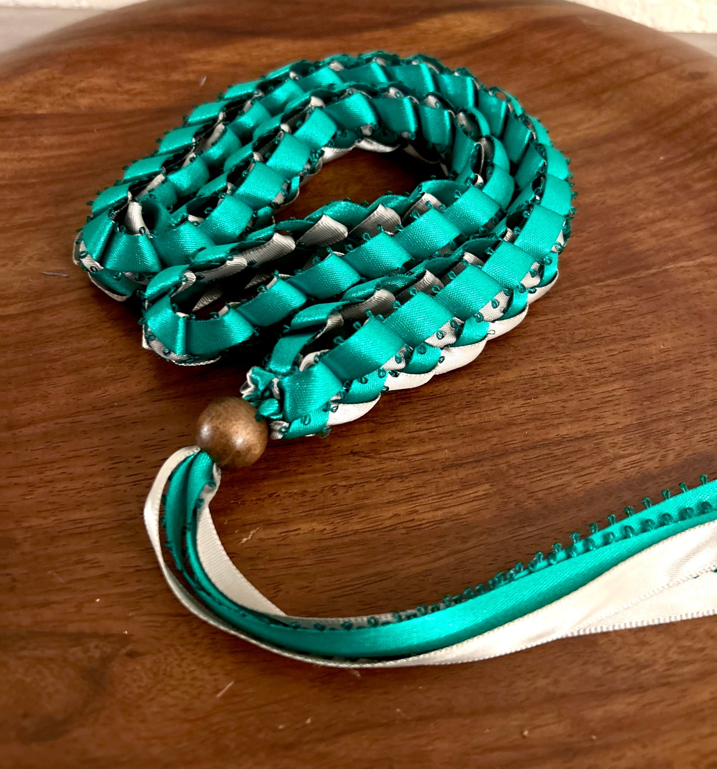 Single Strand 2 Color Tone Ribbon Lei with Signature look Bead Attachment (Assorted Colors Available)