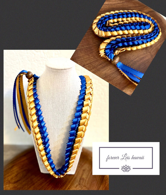 Double Strand Ribbon Lei with Signature look Bead Attachment (Assorted Colors Available)