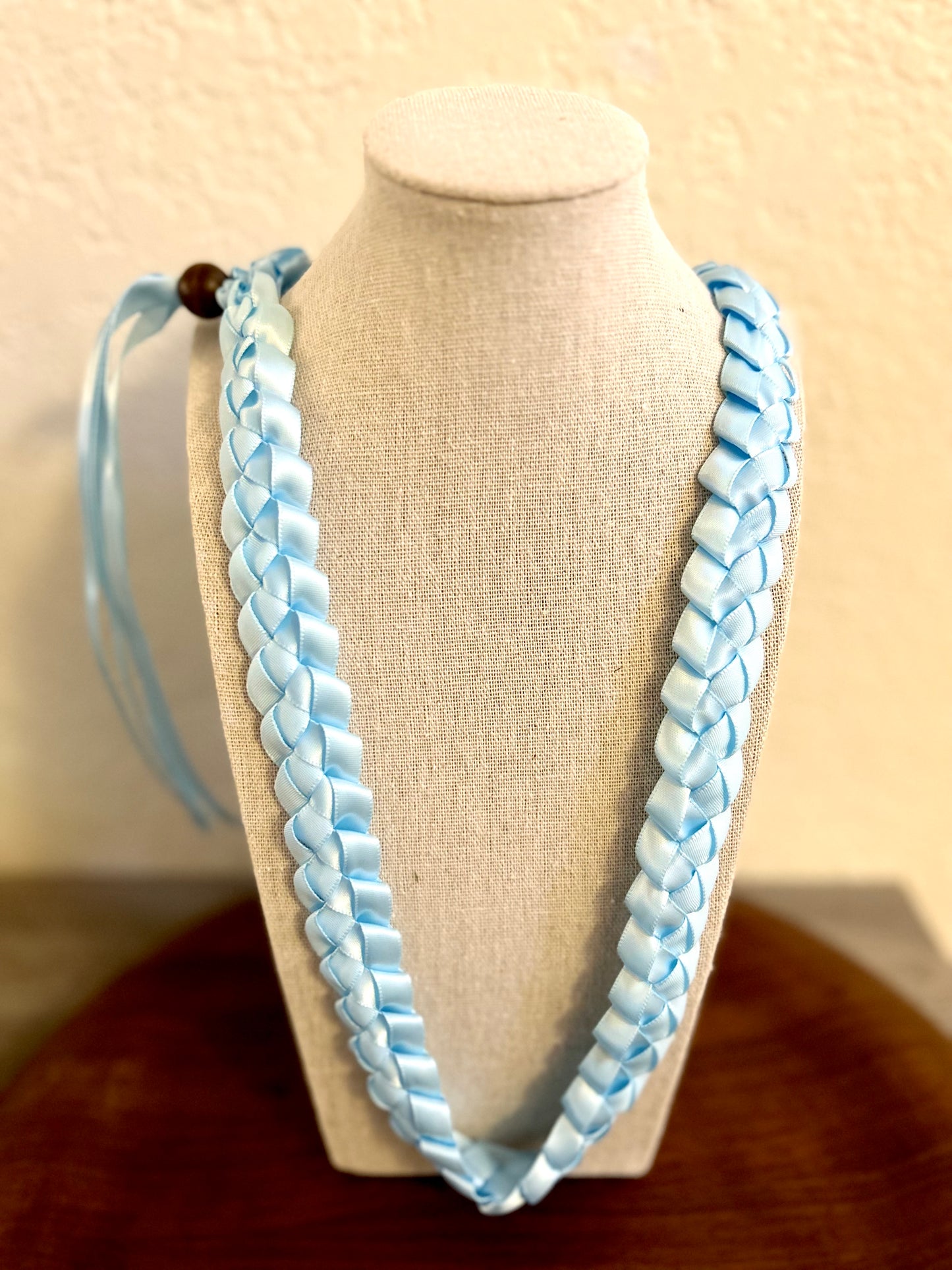 Single Strand 1 Color Tone Ribbon Lei with Signature look Bead Attachment (Assorted Colors Available)