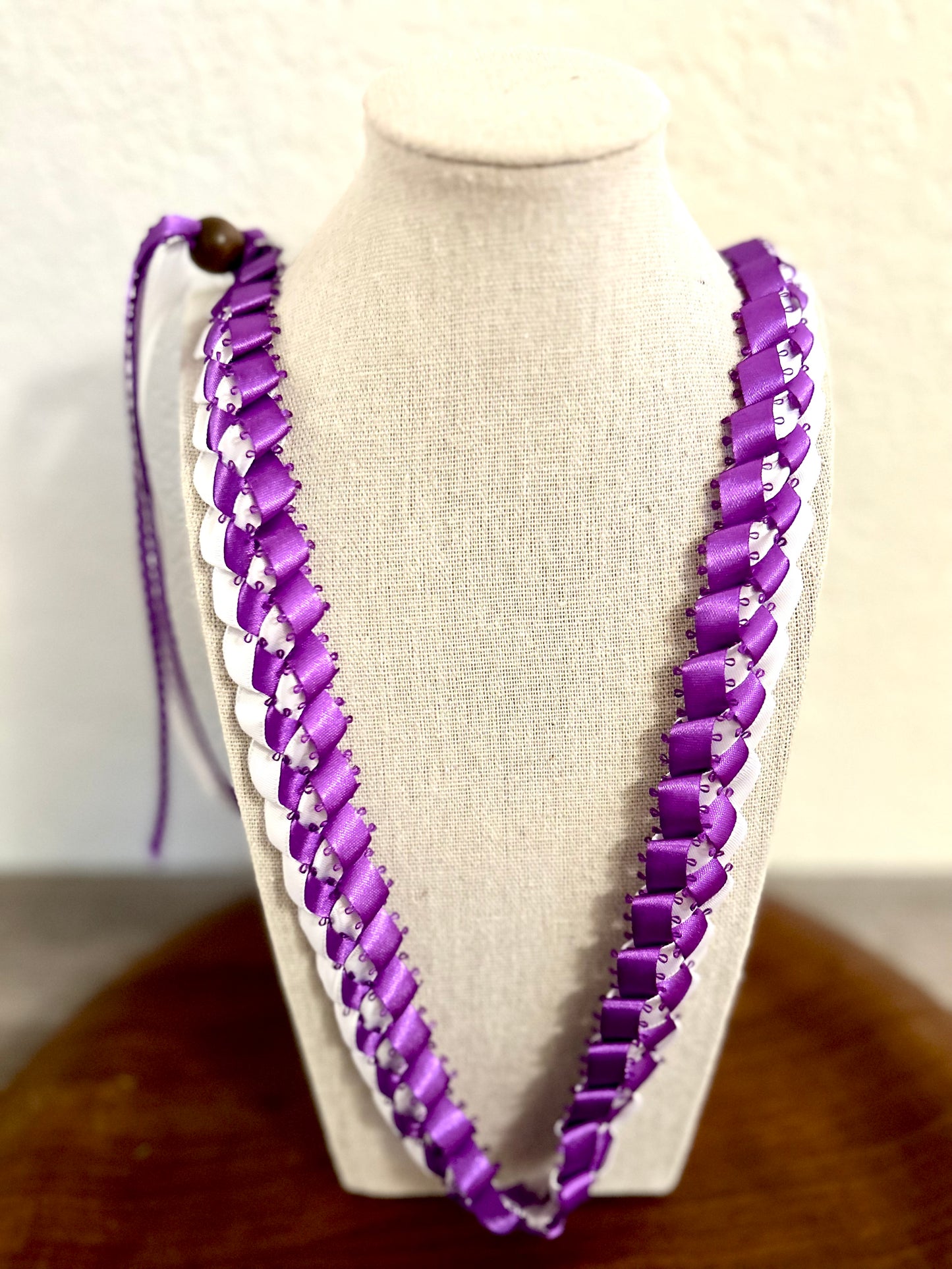 Single Strand 2 Color Tone Ribbon Lei with Signature look Bead Attachment (Assorted Colors Available)