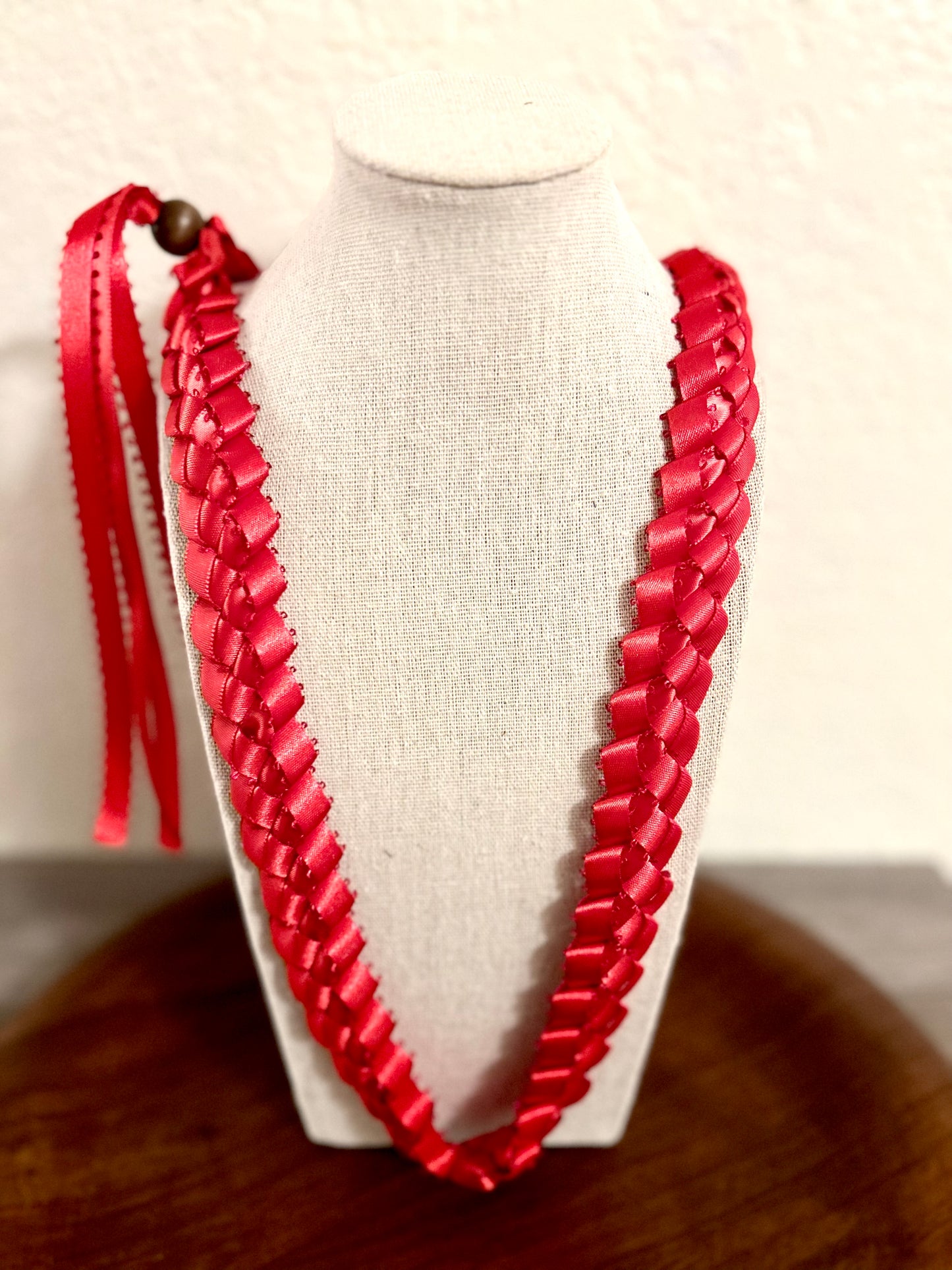 Single Strand 1 Color Tone Ribbon Lei with Signature look Bead Attachment (Assorted Colors Available)