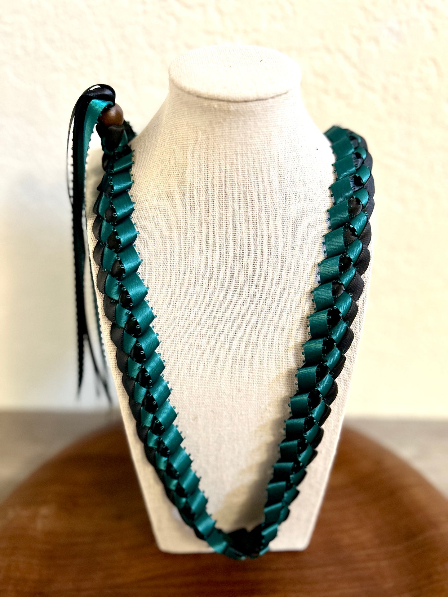 Single Strand 2 Color Tone Ribbon Lei with Signature look Bead Attachment (Assorted Colors Available)