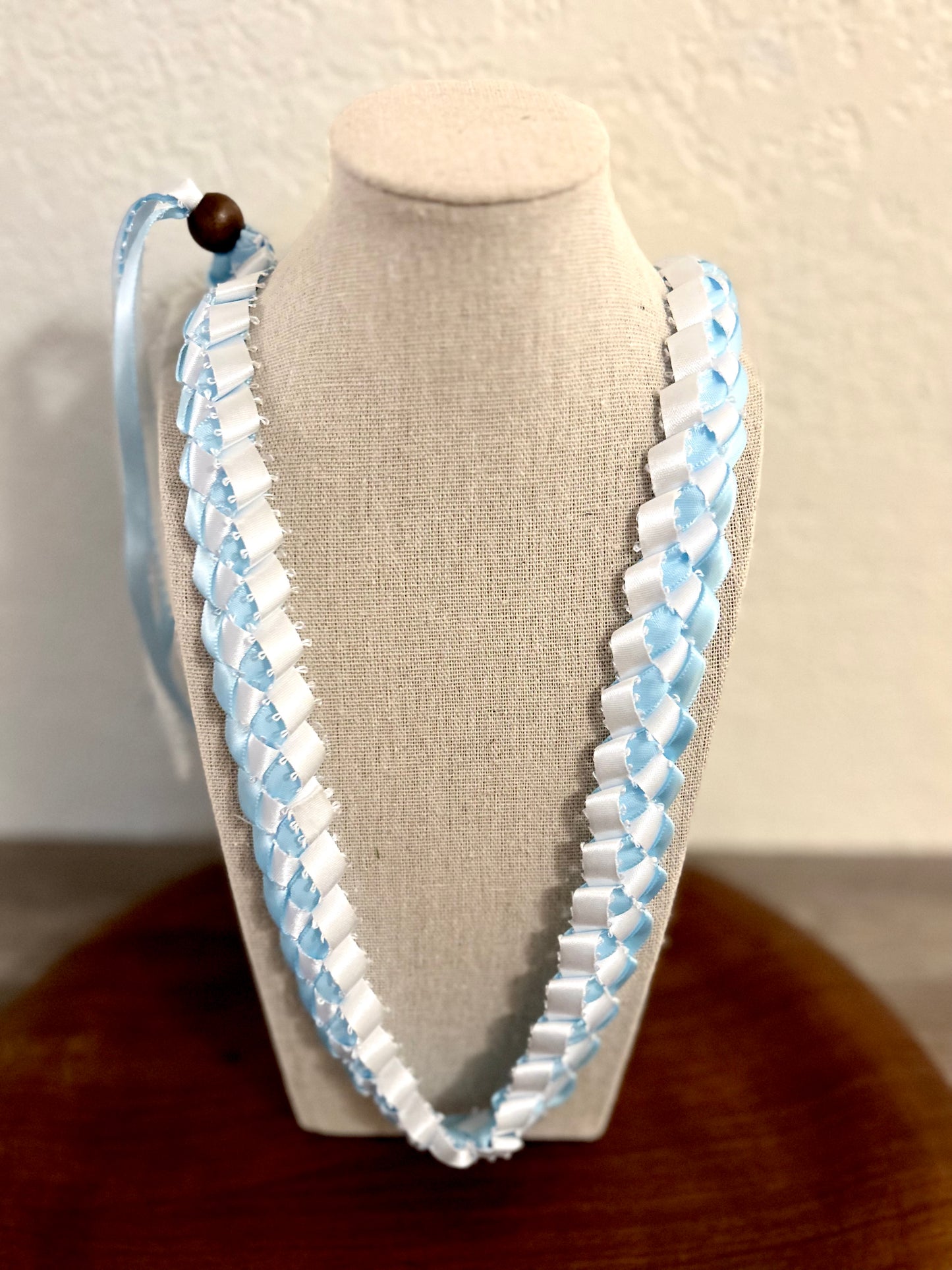 Single Strand 2 Color Tone Ribbon Lei with Signature look Bead Attachment (Assorted Colors Available)