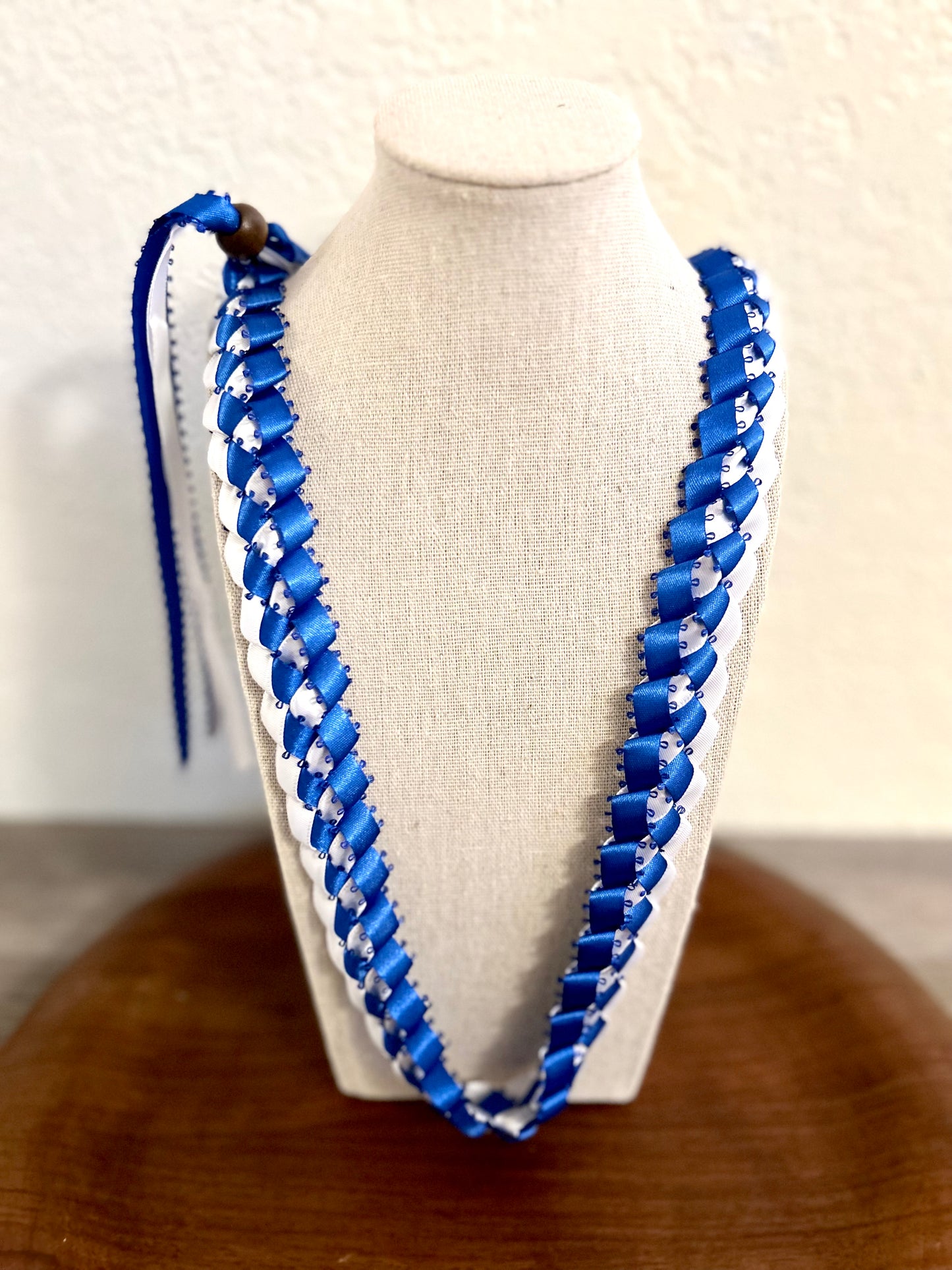 Single Strand 2 Color Tone Ribbon Lei with Signature look Bead Attachment (Assorted Colors Available)