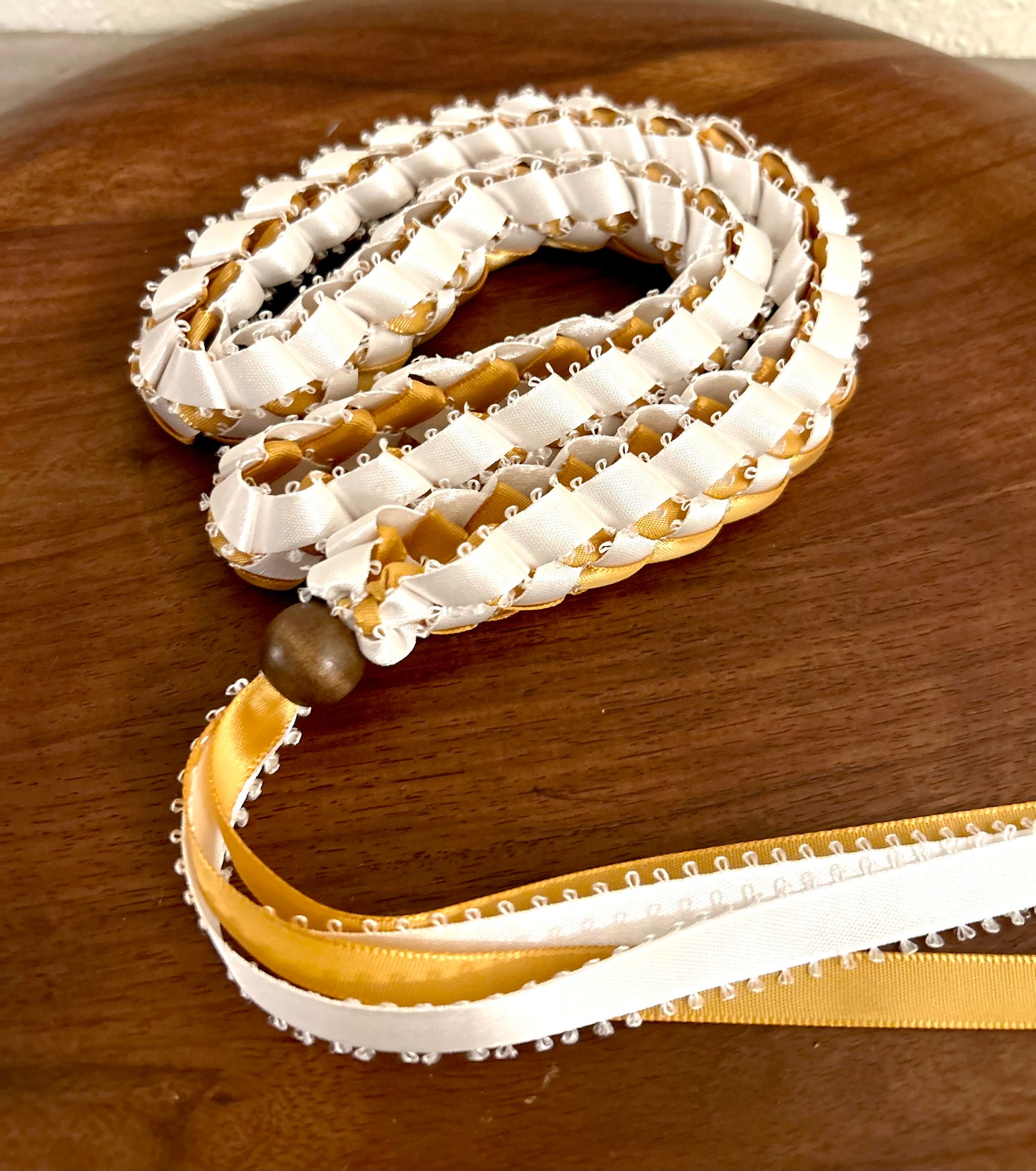 Single Strand 2 Color Tone Ribbon Lei with Signature look Bead Attachment (Assorted Colors Available)