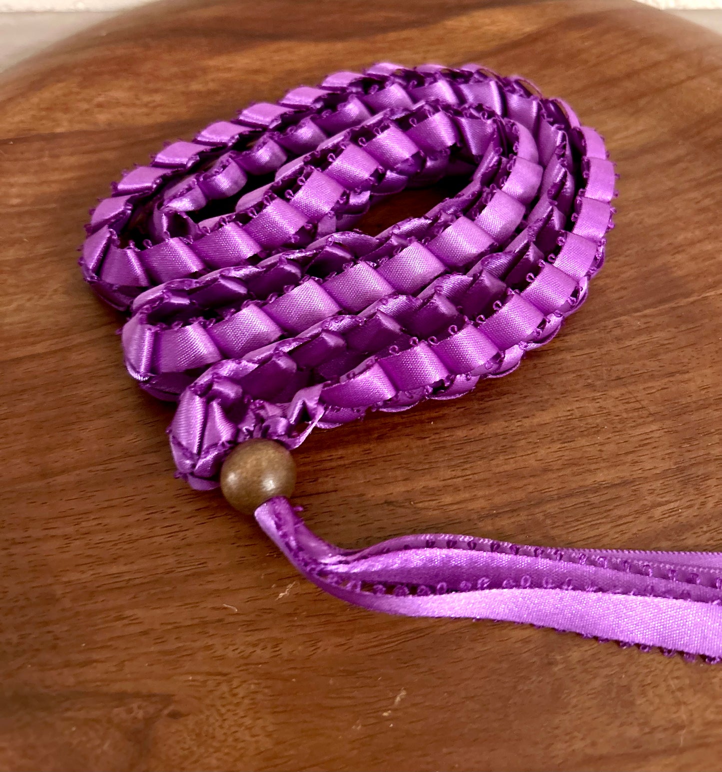 Single Strand 1 Color Tone Ribbon Lei with Signature look Bead Attachment (Assorted Colors Available)