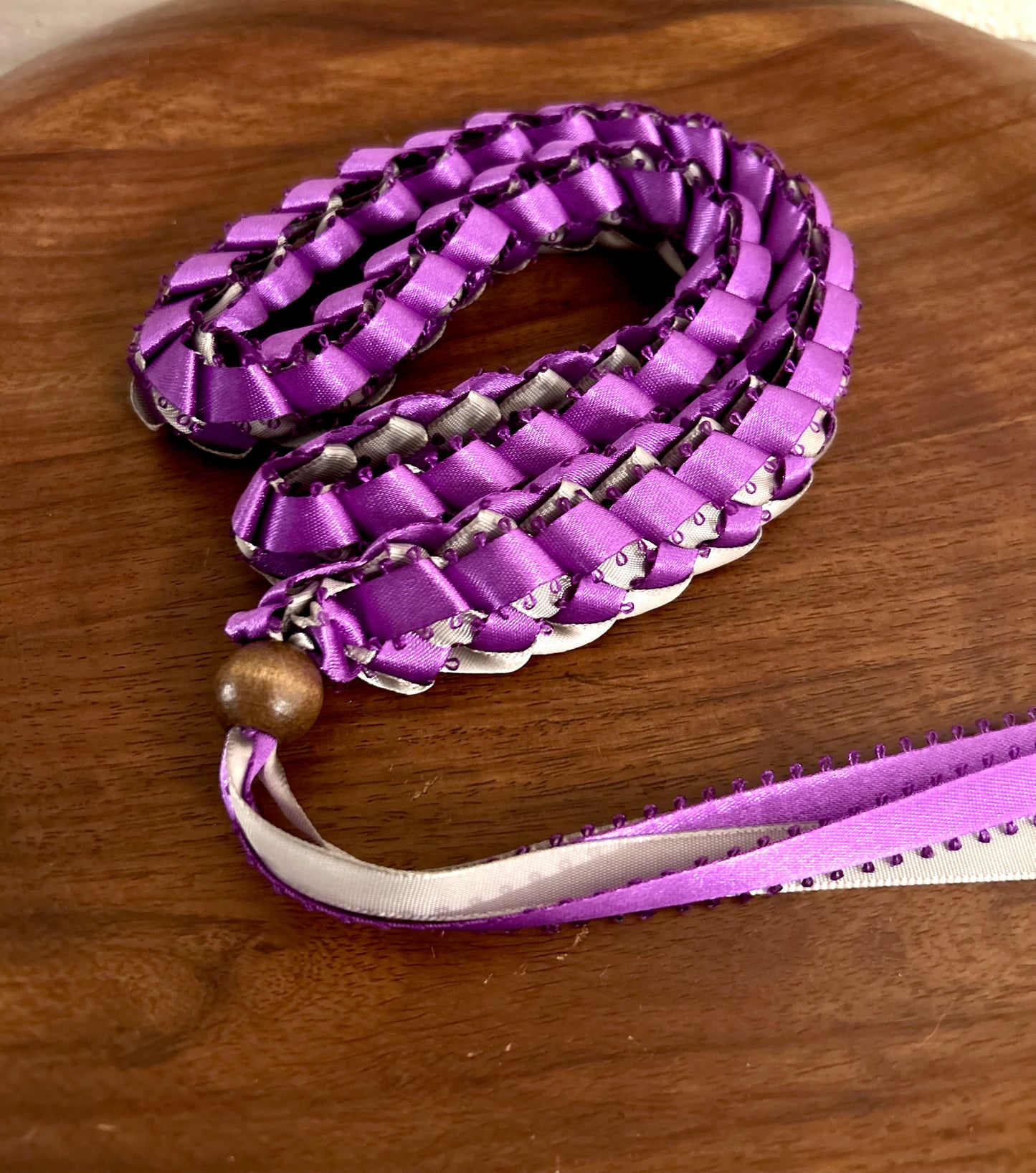 Single Strand 2 Color Tone Ribbon Lei with Signature look Bead Attachment (Assorted Colors Available)