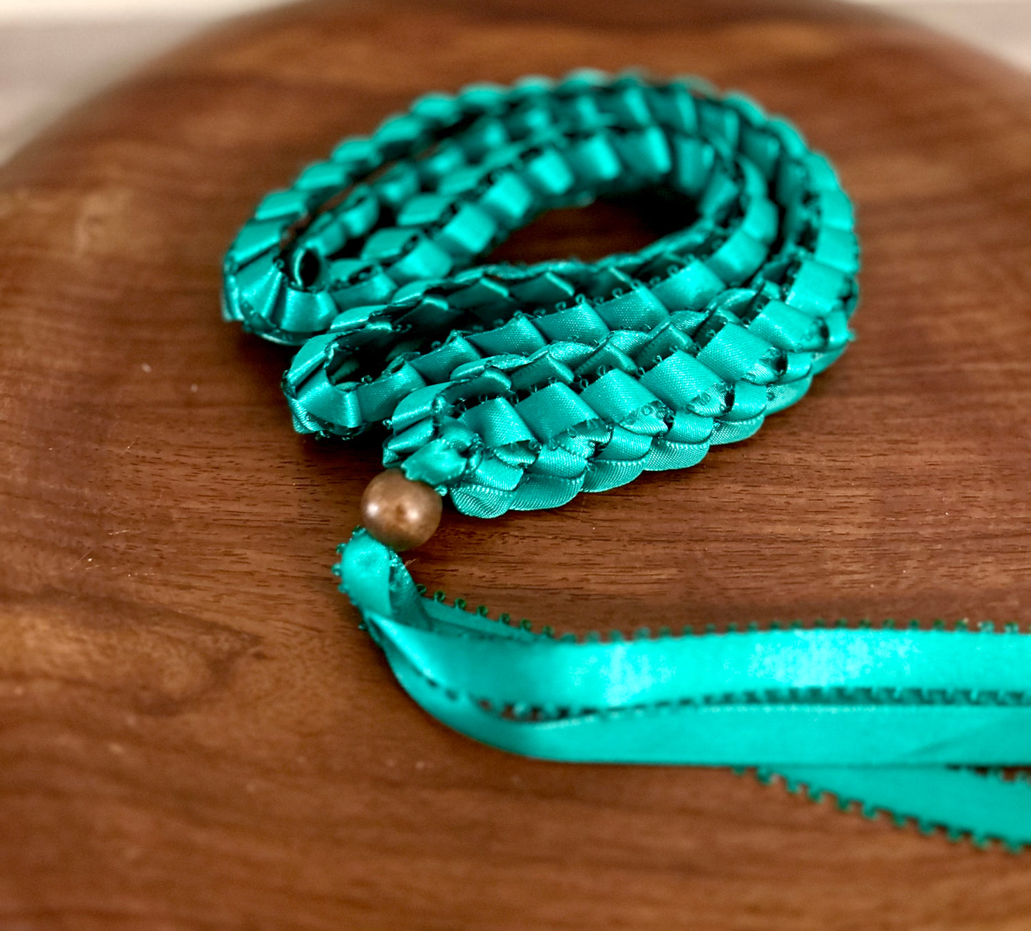 Single Strand 1 Color Tone Ribbon Lei with Signature look Bead Attachment (Assorted Colors Available)