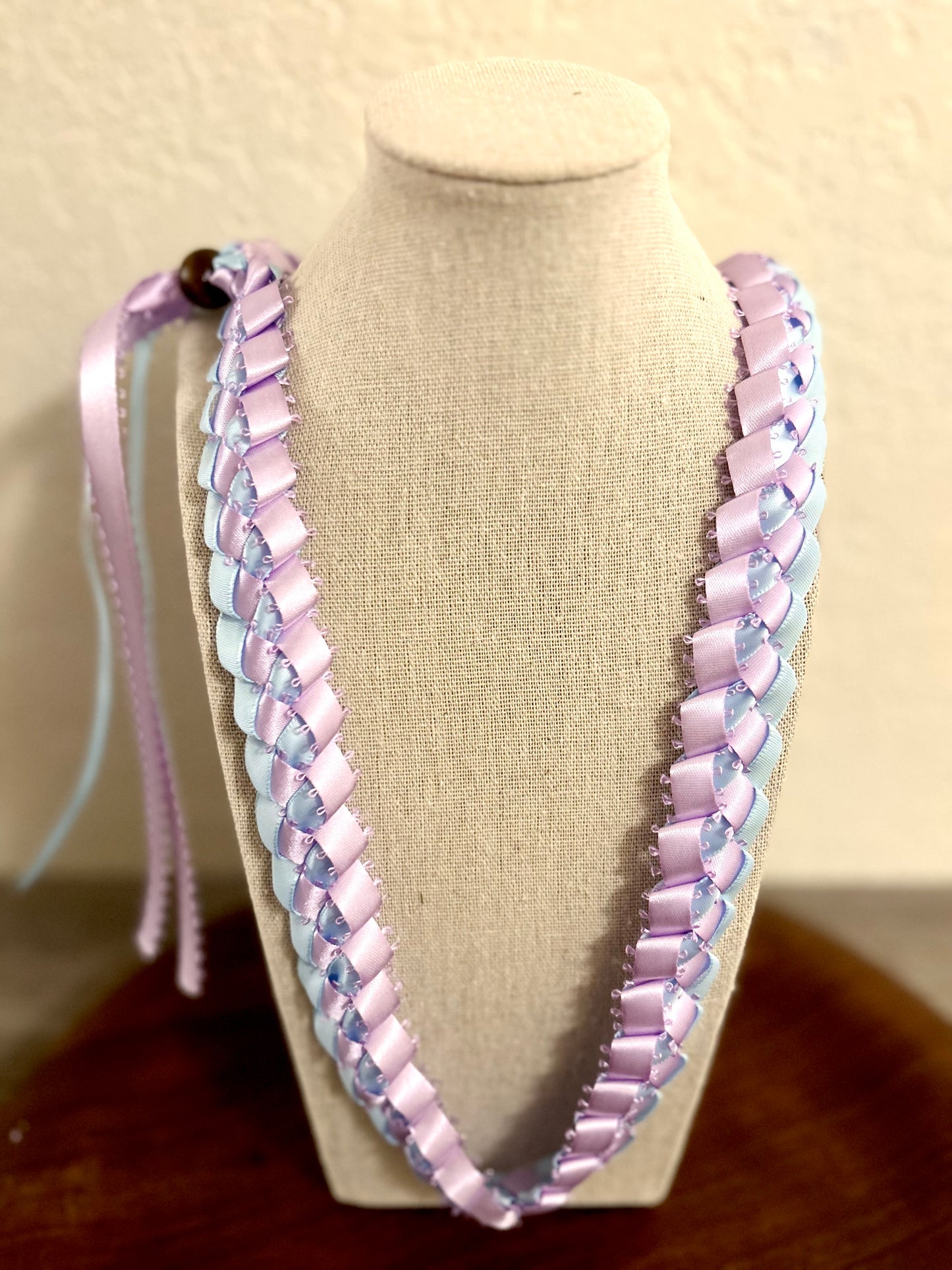 Single Strand 2 Color Tone Ribbon Lei with Signature look Bead Attachment (Assorted Colors Available)