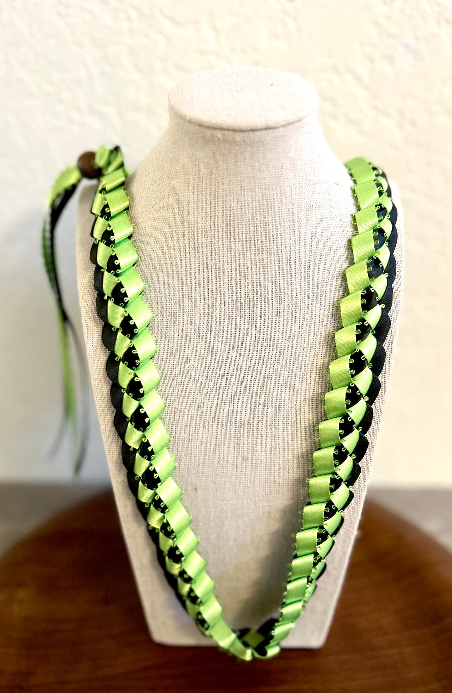 Single Strand 2 Color Tone Ribbon Lei with Signature look Bead Attachment (Assorted Colors Available)