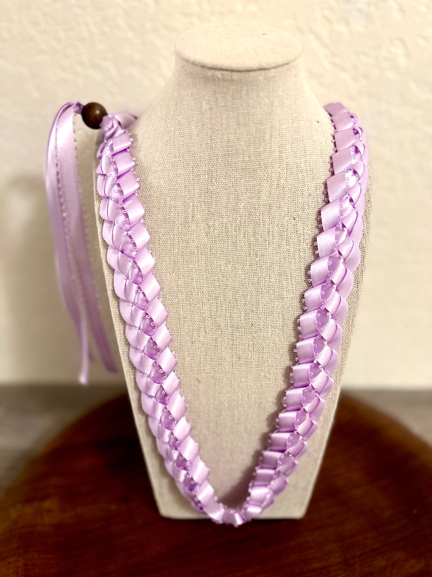 Single Strand 1 Color Tone Ribbon Lei with Signature look Bead Attachment (Assorted Colors Available)