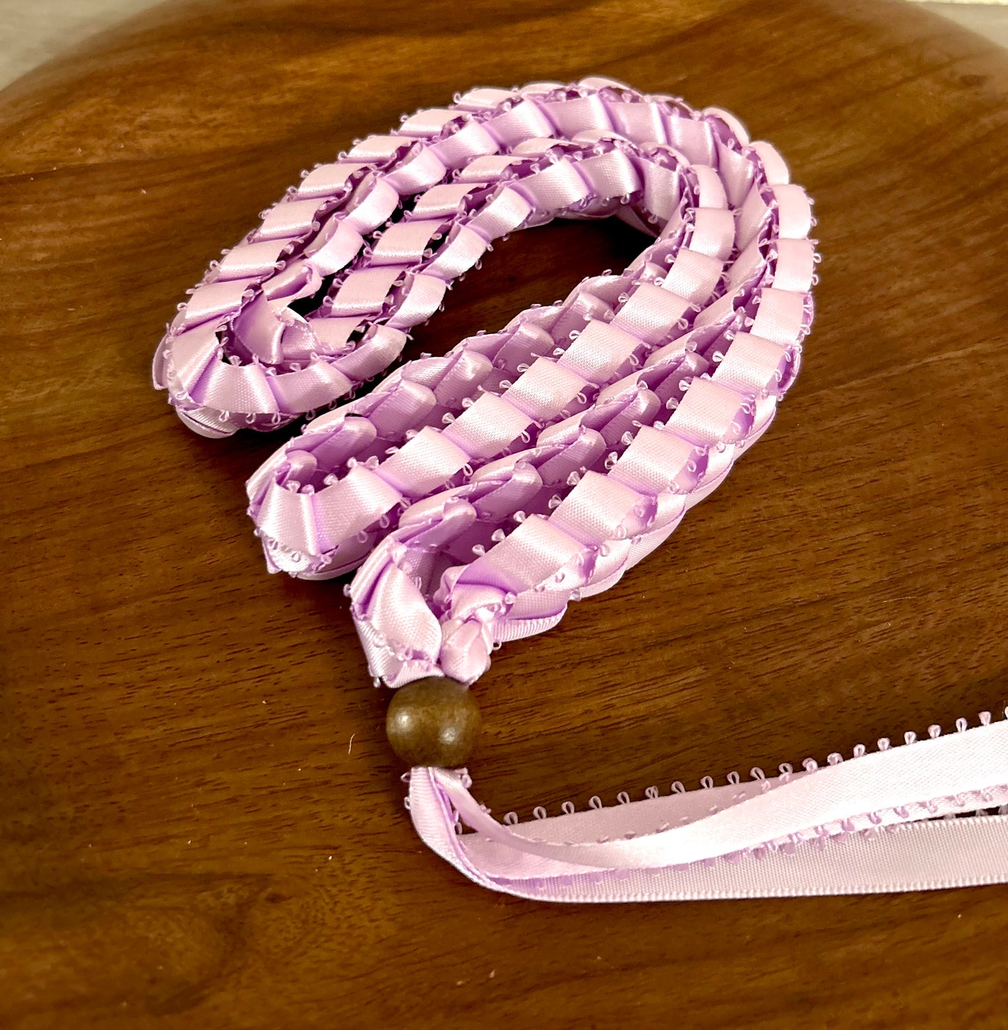 Single Strand 1 Color Tone Ribbon Lei with Signature look Bead Attachment (Assorted Colors Available)