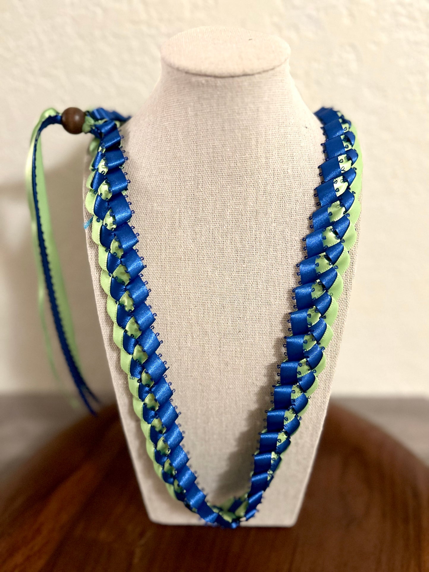 Single Strand 2 Color Tone Ribbon Lei with Signature look Bead Attachment (Assorted Colors Available)