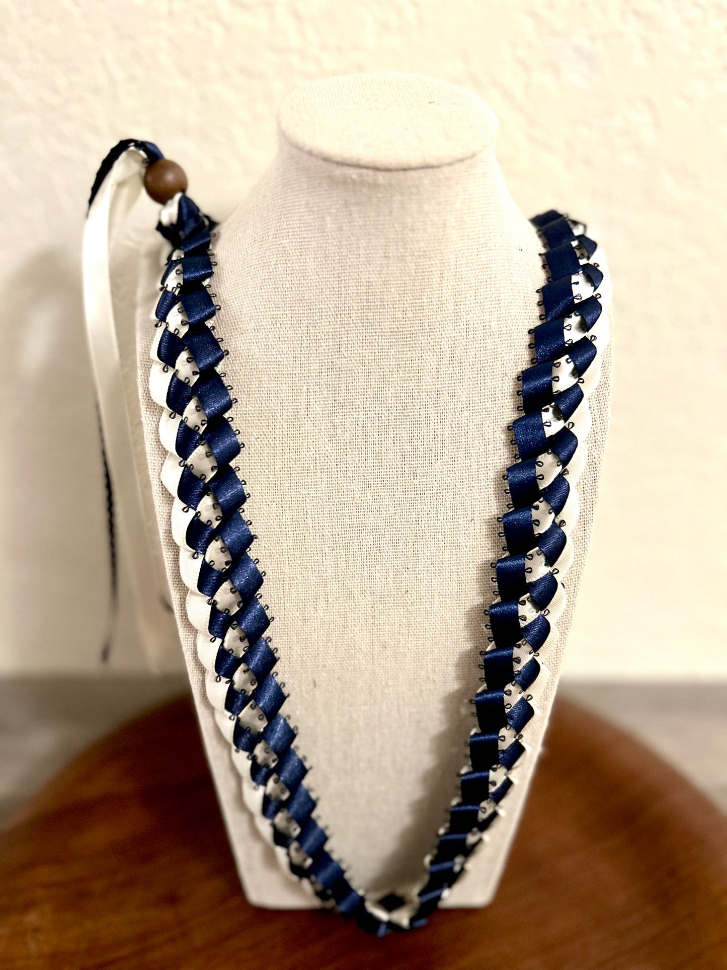 Single Strand 2 Color Tone Ribbon Lei with Signature look Bead Attachment (Assorted Colors Available)