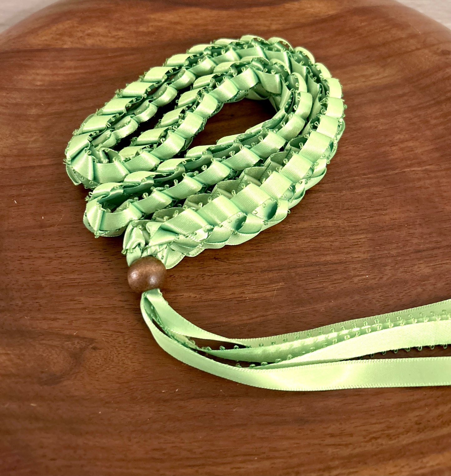 Single Strand 1 Color Tone Ribbon Lei with Signature look Bead Attachment (Assorted Colors Available)