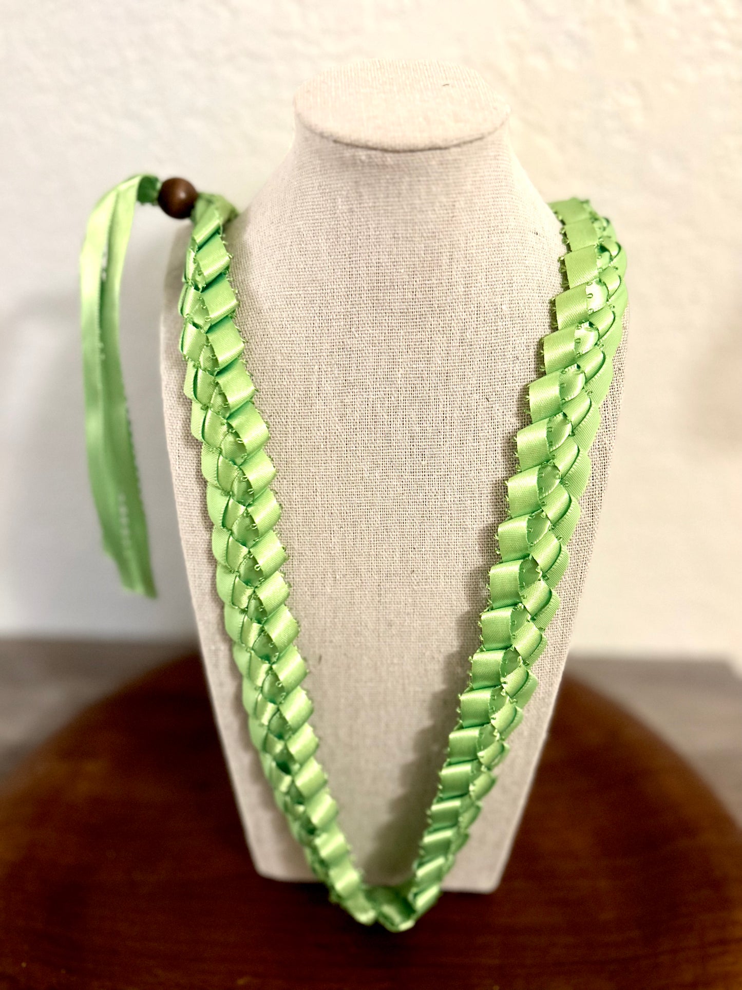 Single Strand 1 Color Tone Ribbon Lei with Signature look Bead Attachment (Assorted Colors Available)