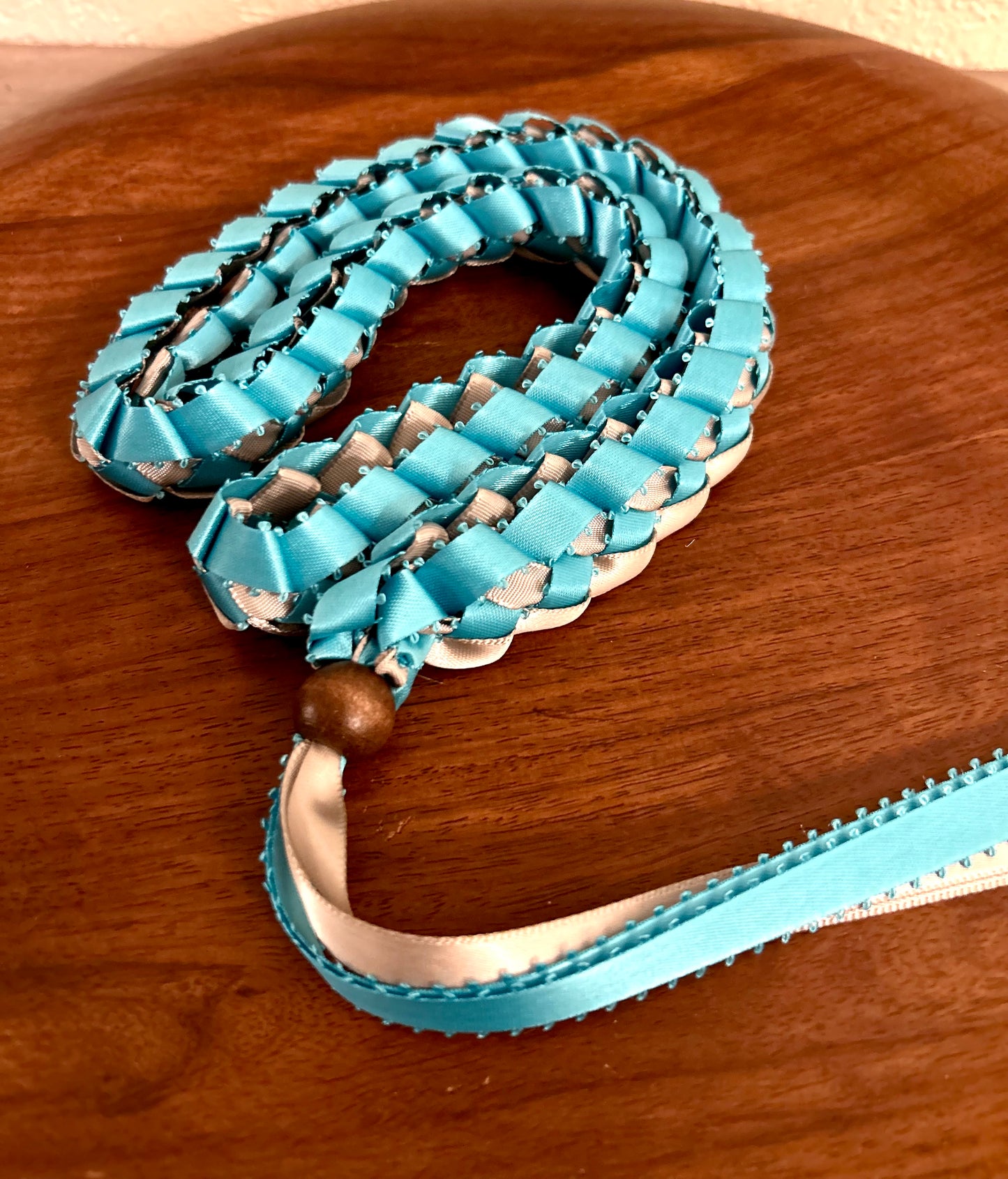 Single Strand 2 Color Tone Ribbon Lei with Signature look Bead Attachment (Assorted Colors Available)