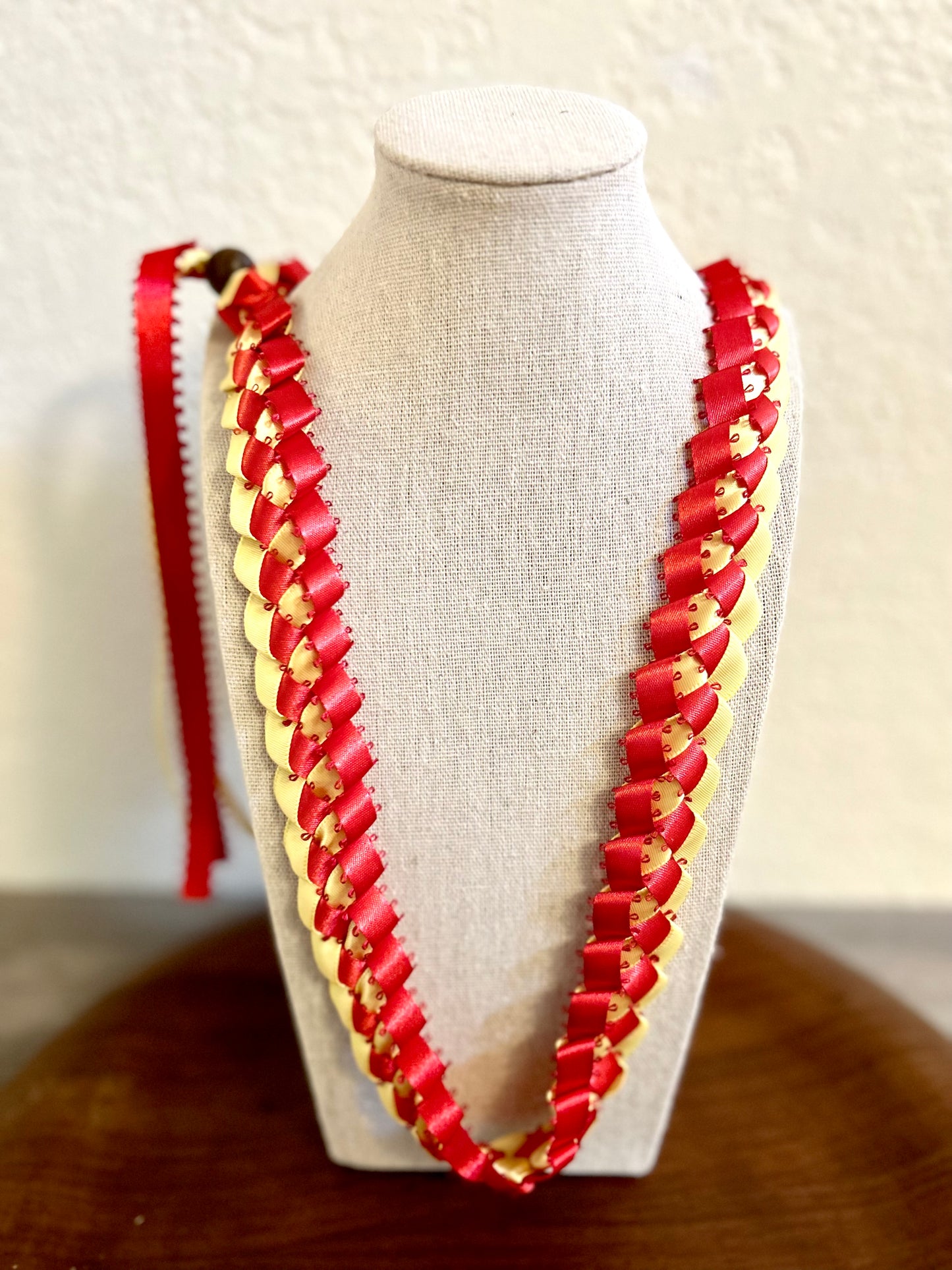 Single Strand 2 Color Tone Ribbon Lei with Signature look Bead Attachment (Assorted Colors Available)