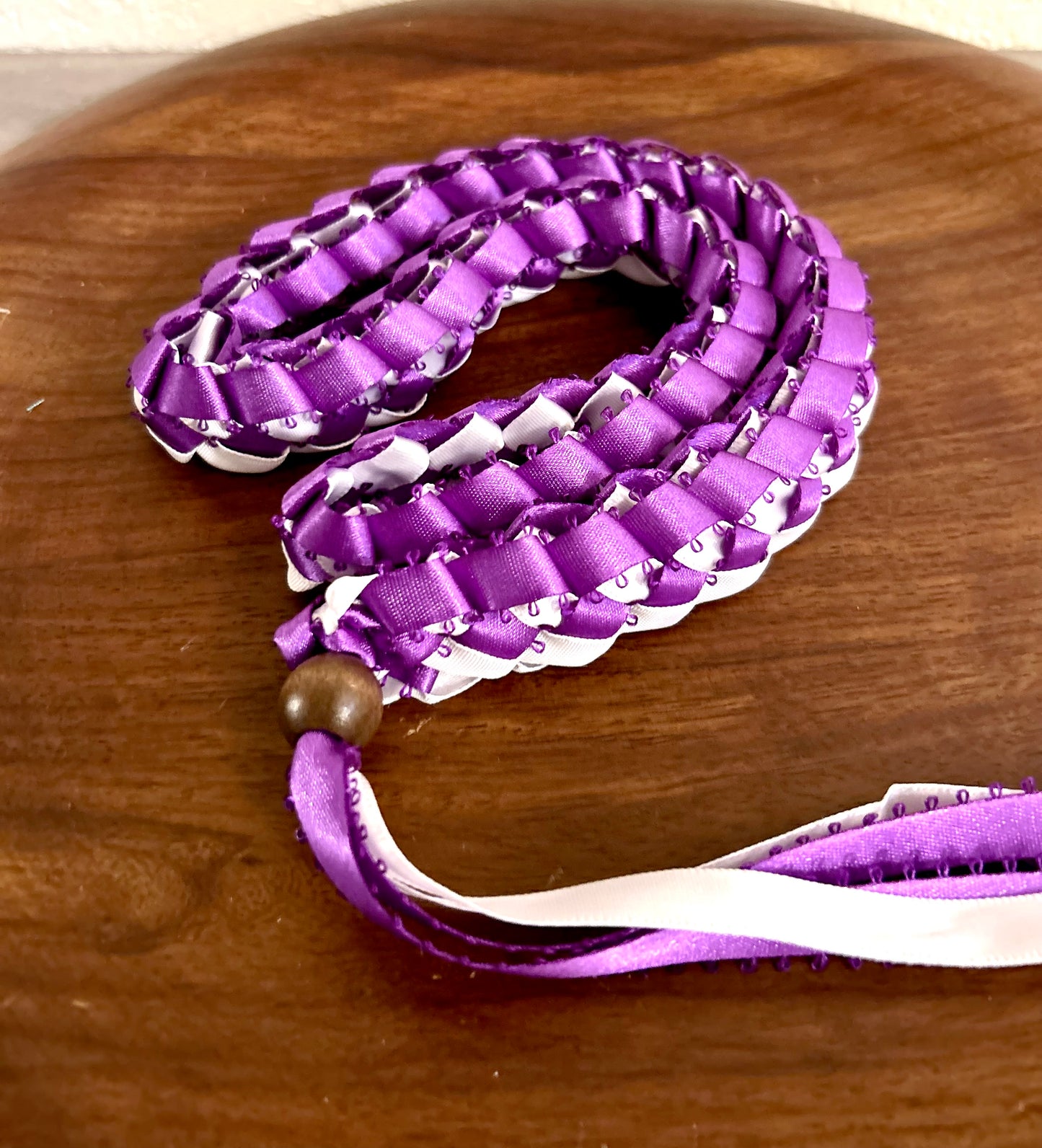 Single Strand 2 Color Tone Ribbon Lei with Signature look Bead Attachment (Assorted Colors Available)