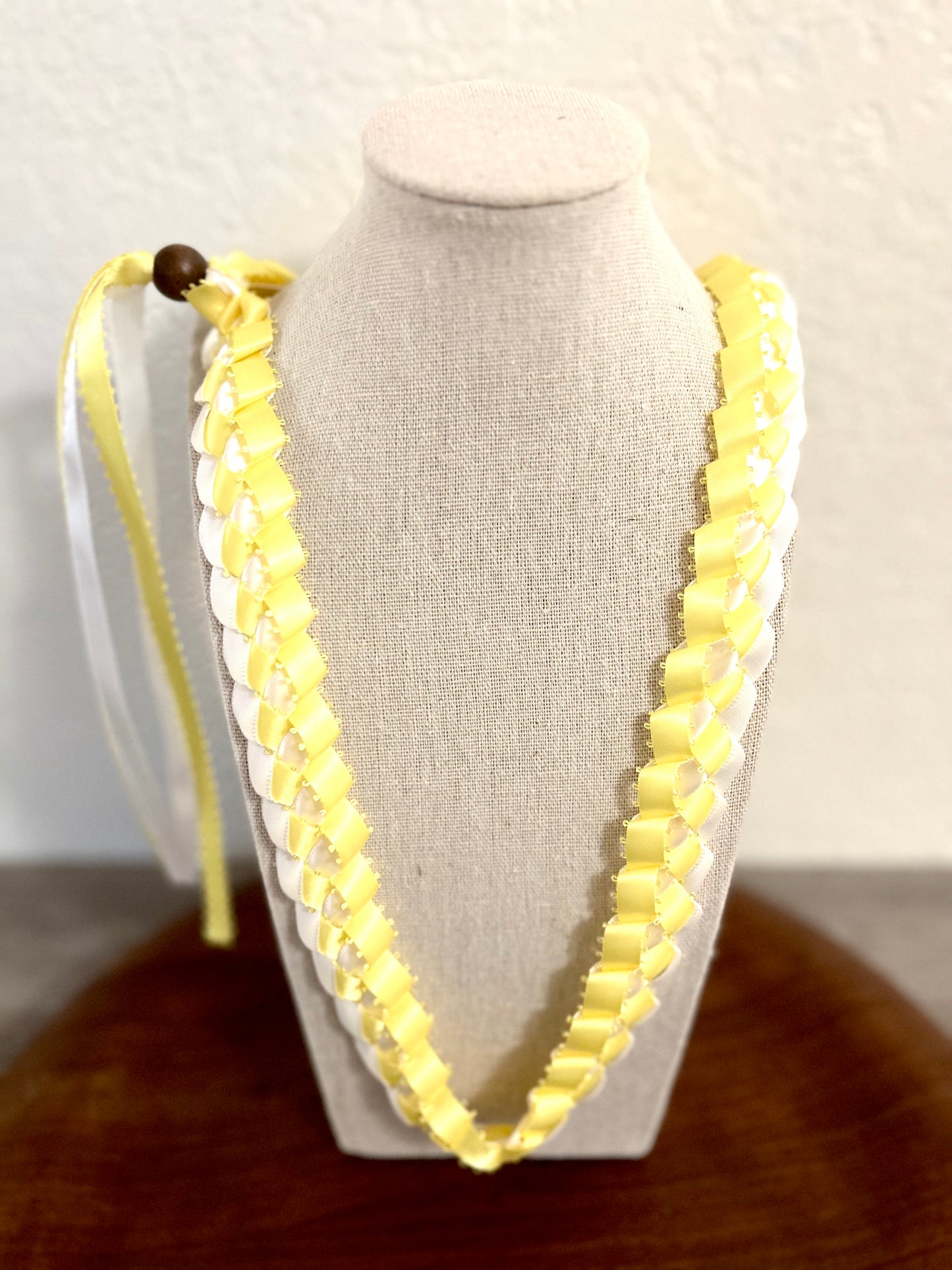 Single Strand 2 Color Tone Ribbon Lei with Signature look Bead Attachment (Assorted Colors Available)