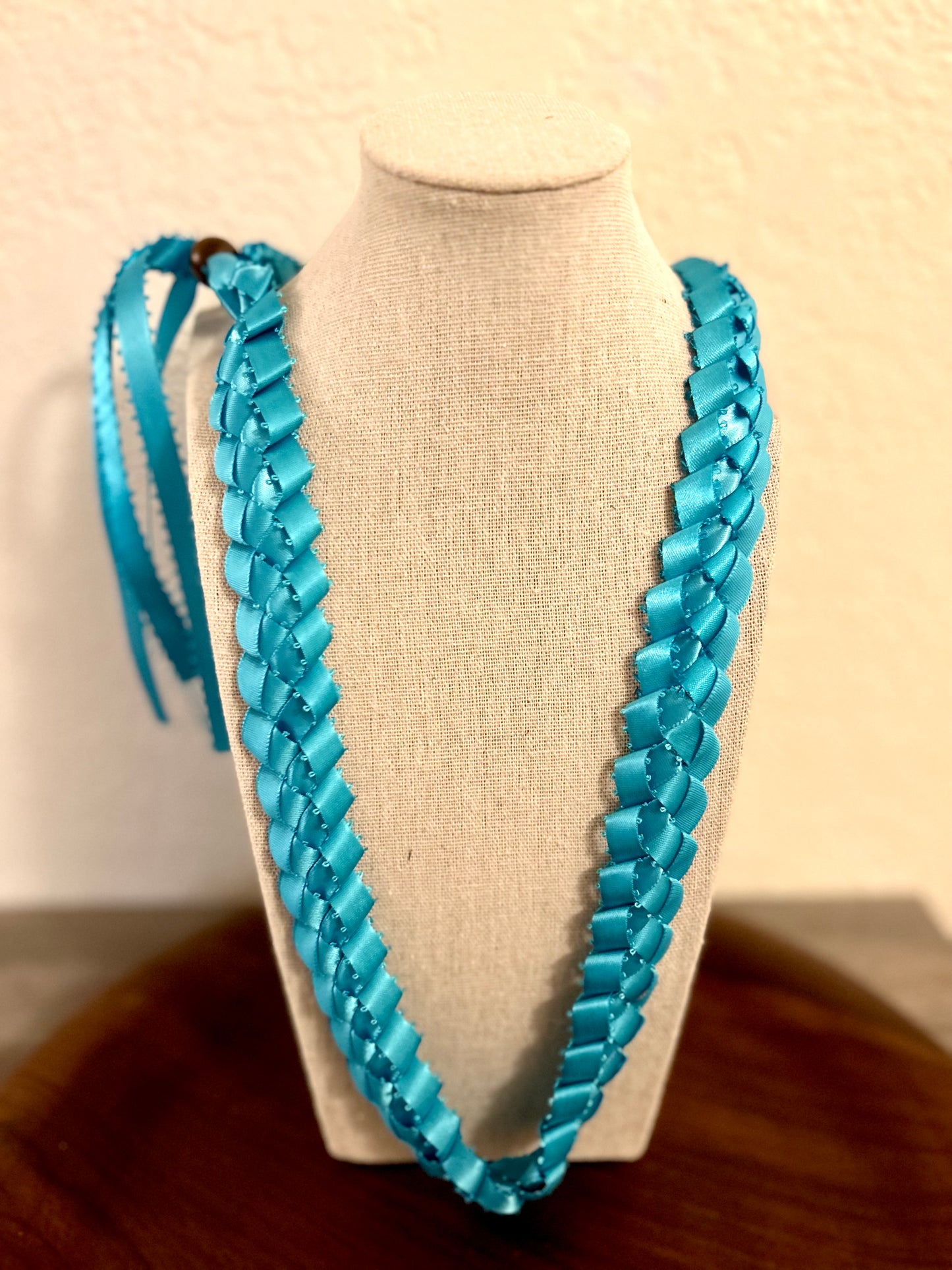 Single Strand 1 Color Tone Ribbon Lei with Signature look Bead Attachment (Assorted Colors Available)