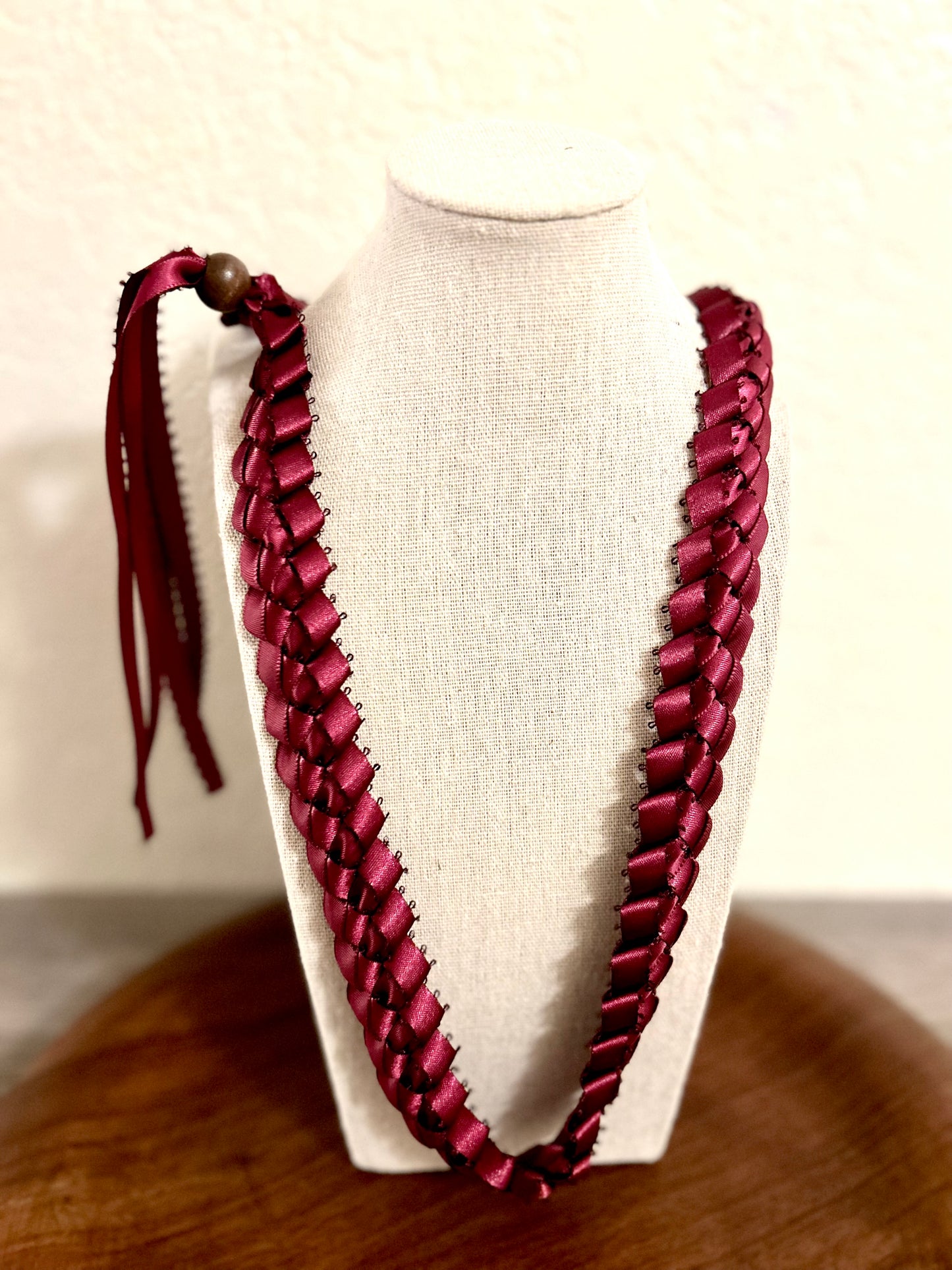 Single Strand 1 Color Tone Ribbon Lei with Signature look Bead Attachment (Assorted Colors Available)