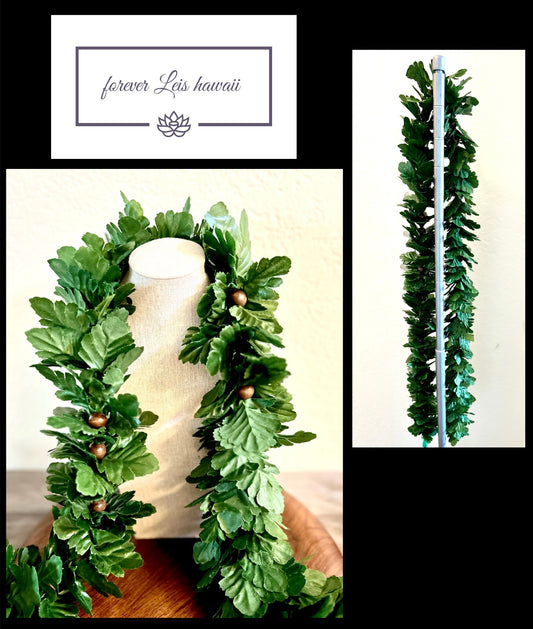 Maile Lei with Signature look Bead Attachments [Available through Custom Order Only]