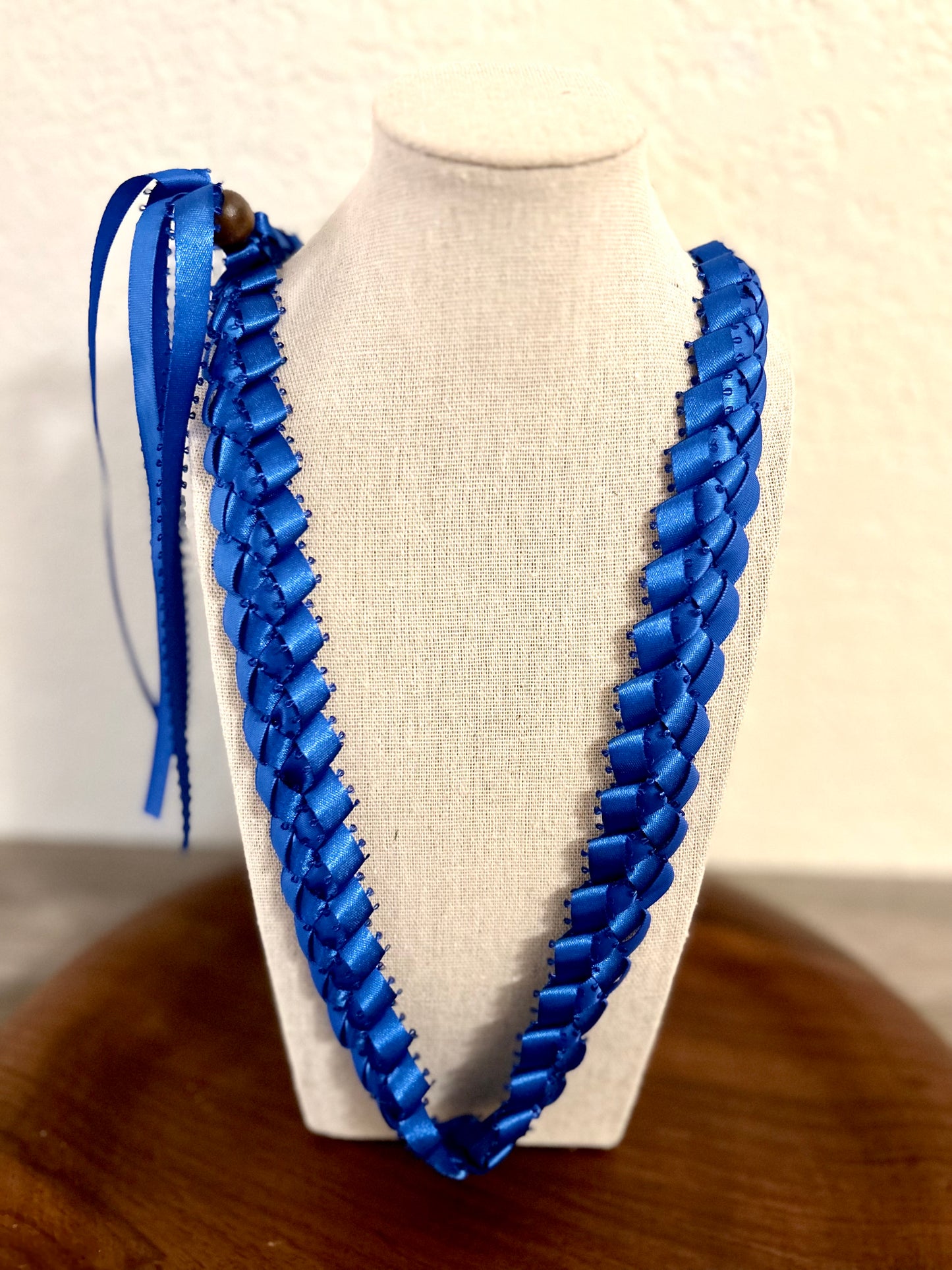 Single Strand 1 Color Tone Ribbon Lei with Signature look Bead Attachment (Assorted Colors Available)