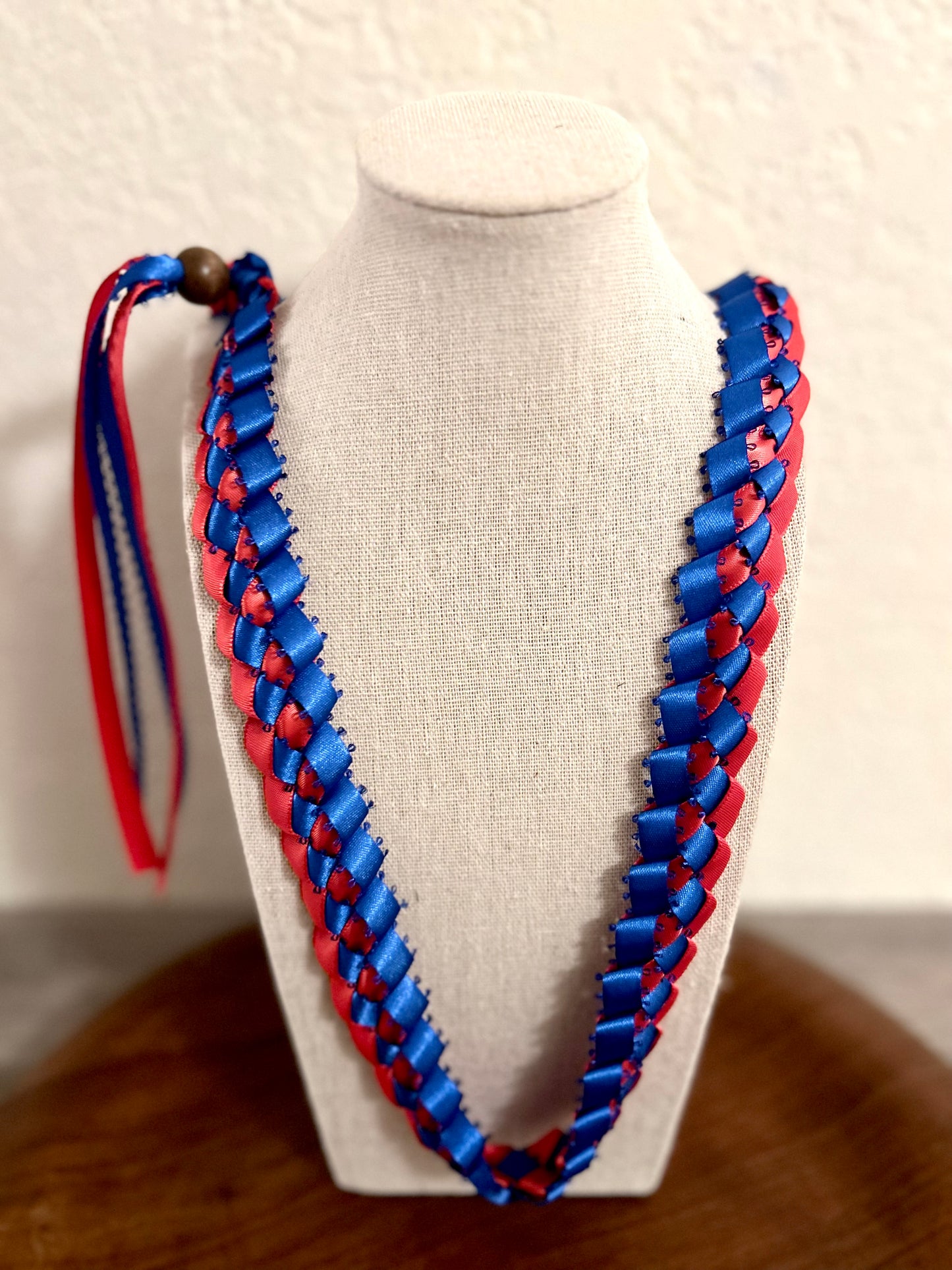 Single Strand 2 Color Tone Ribbon Lei with Signature look Bead Attachment (Assorted Colors Available)