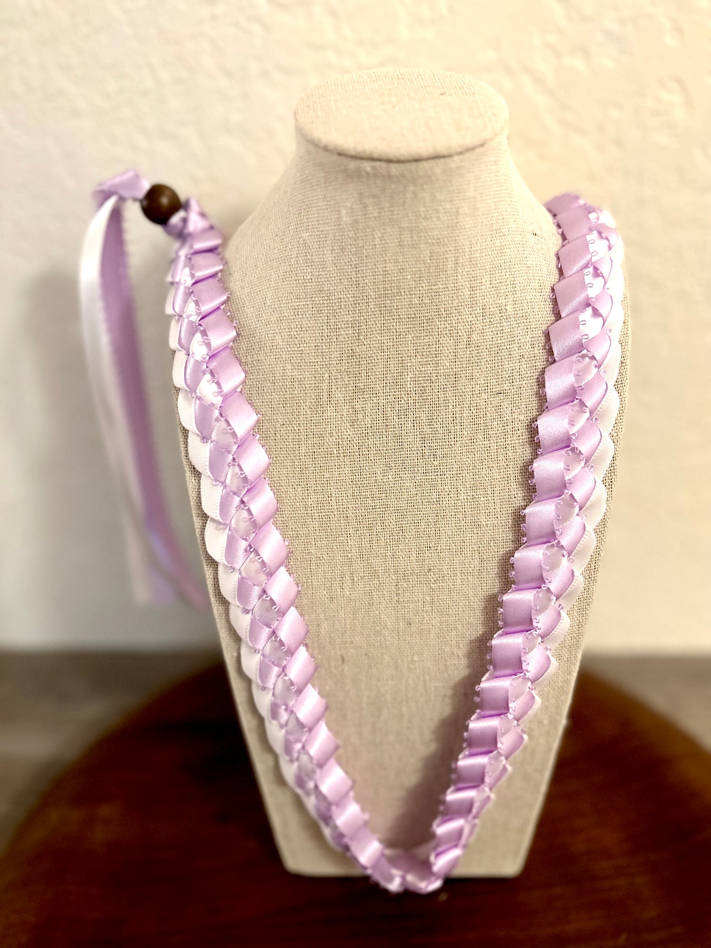 Single Strand 2 Color Tone Ribbon Lei with Signature look Bead Attachment (Assorted Colors Available)