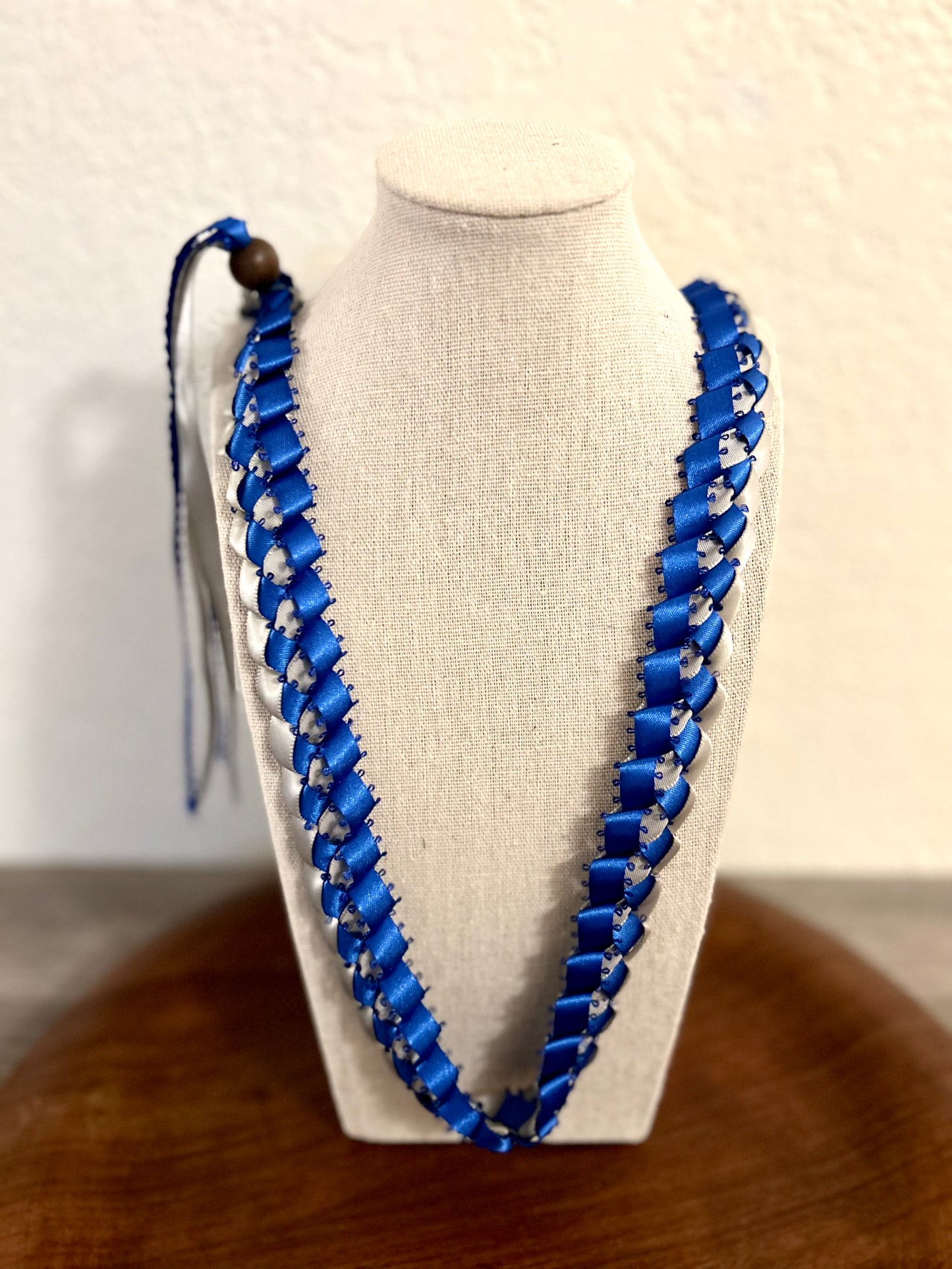 Single Strand 2 Color Tone Ribbon Lei with Signature look Bead Attachment (Assorted Colors Available)