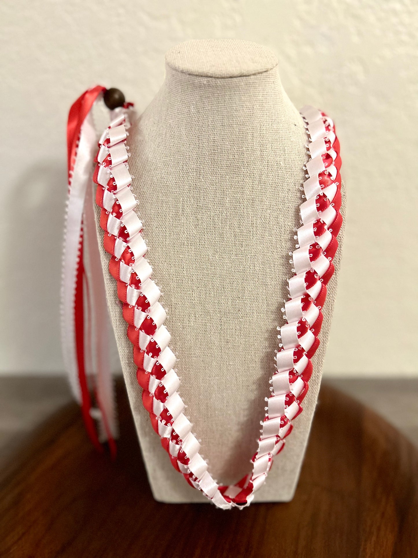 Single Strand 2 Color Tone Ribbon Lei with Signature look Bead Attachment (Assorted Colors Available)