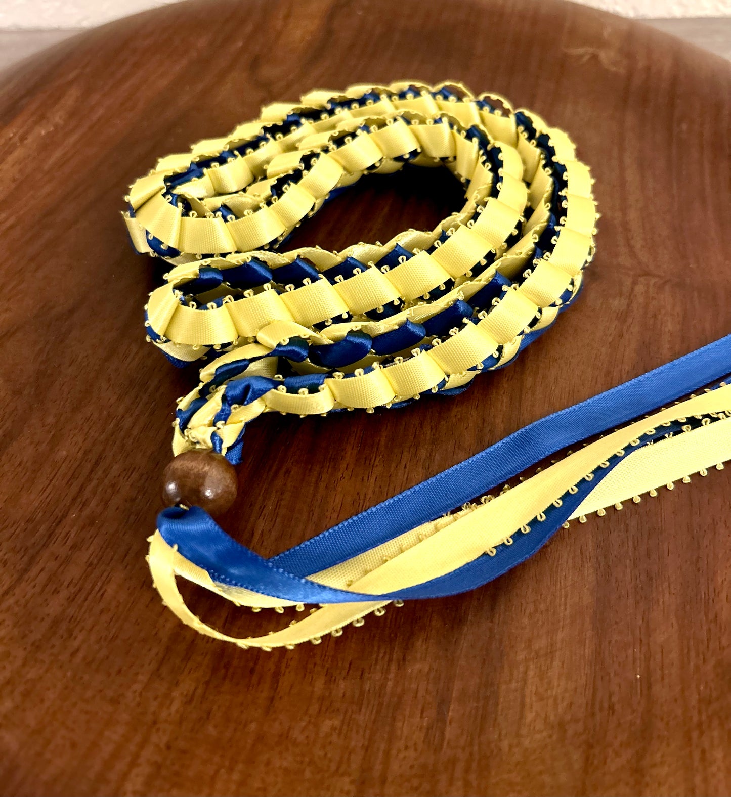 Single Strand 2 Color Tone Ribbon Lei with Signature look Bead Attachment (Assorted Colors Available)