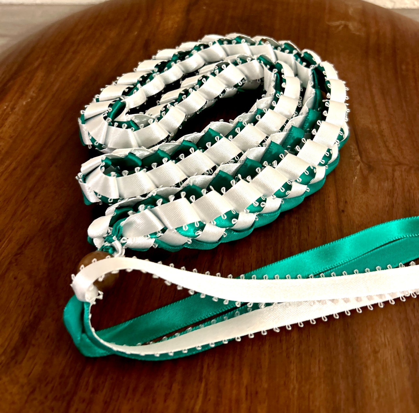 Single Strand 2 Color Tone Ribbon Lei with Signature look Bead Attachment (Assorted Colors Available)