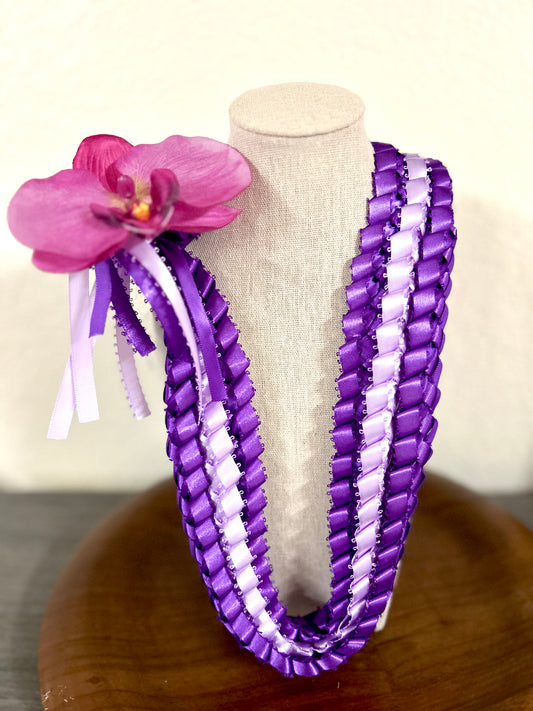 Orchid Triple Strand Lei