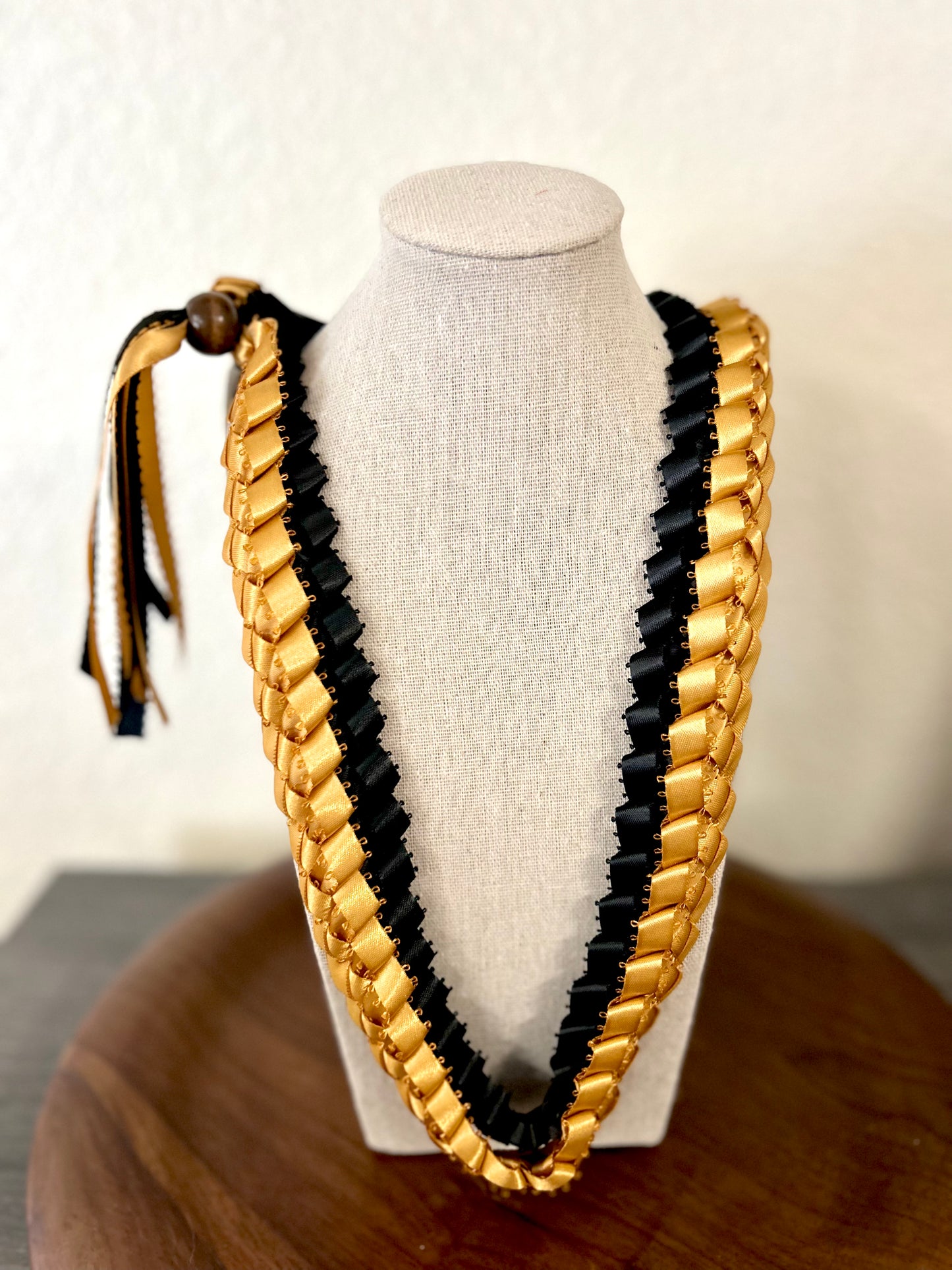 Double Strand Ribbon Lei with Signature look Bead Attachment (Assorted Colors Available)