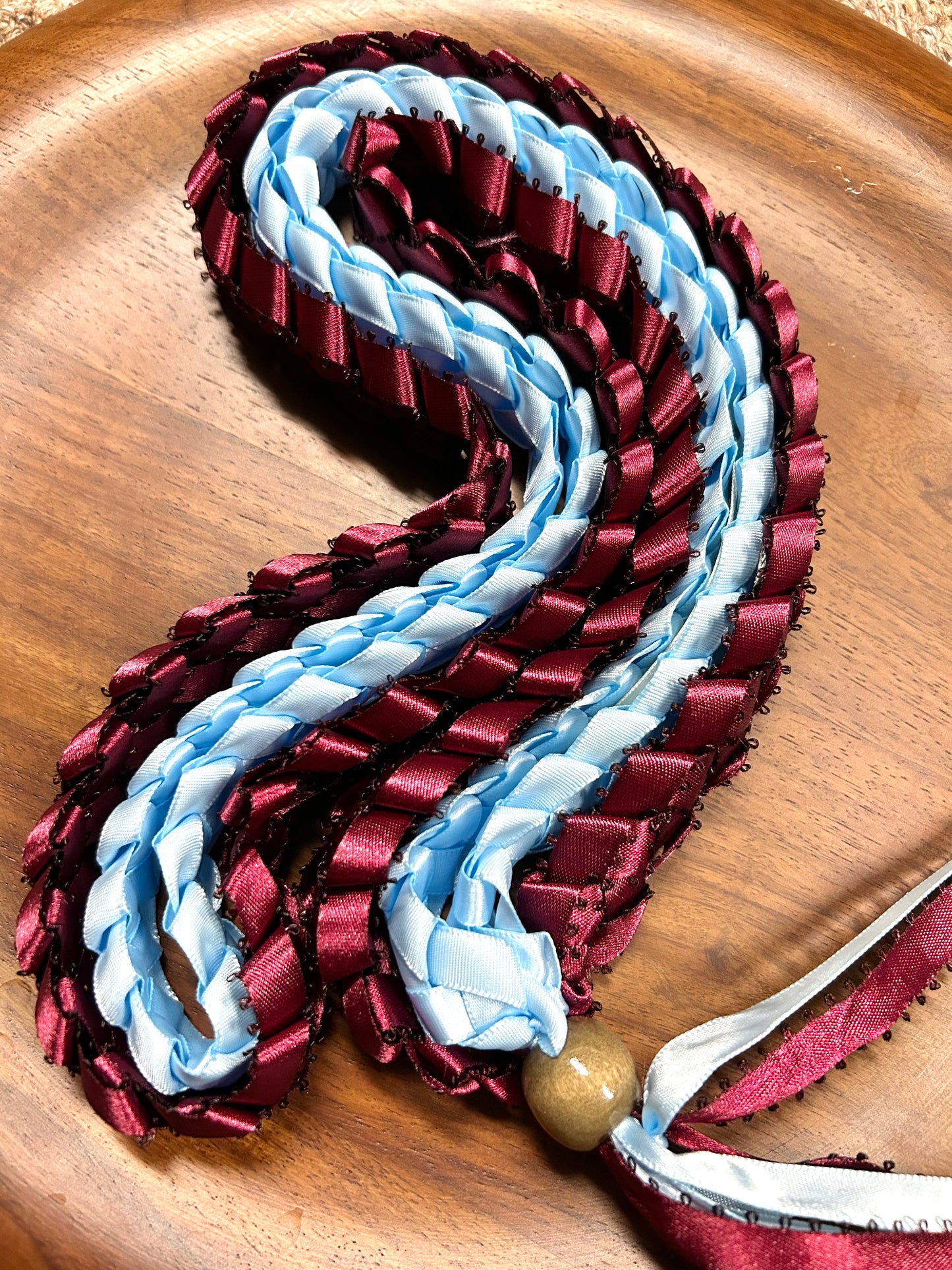 Double Strand Ribbon Lei with Signature look Bead Attachment (Assorted Colors Available)